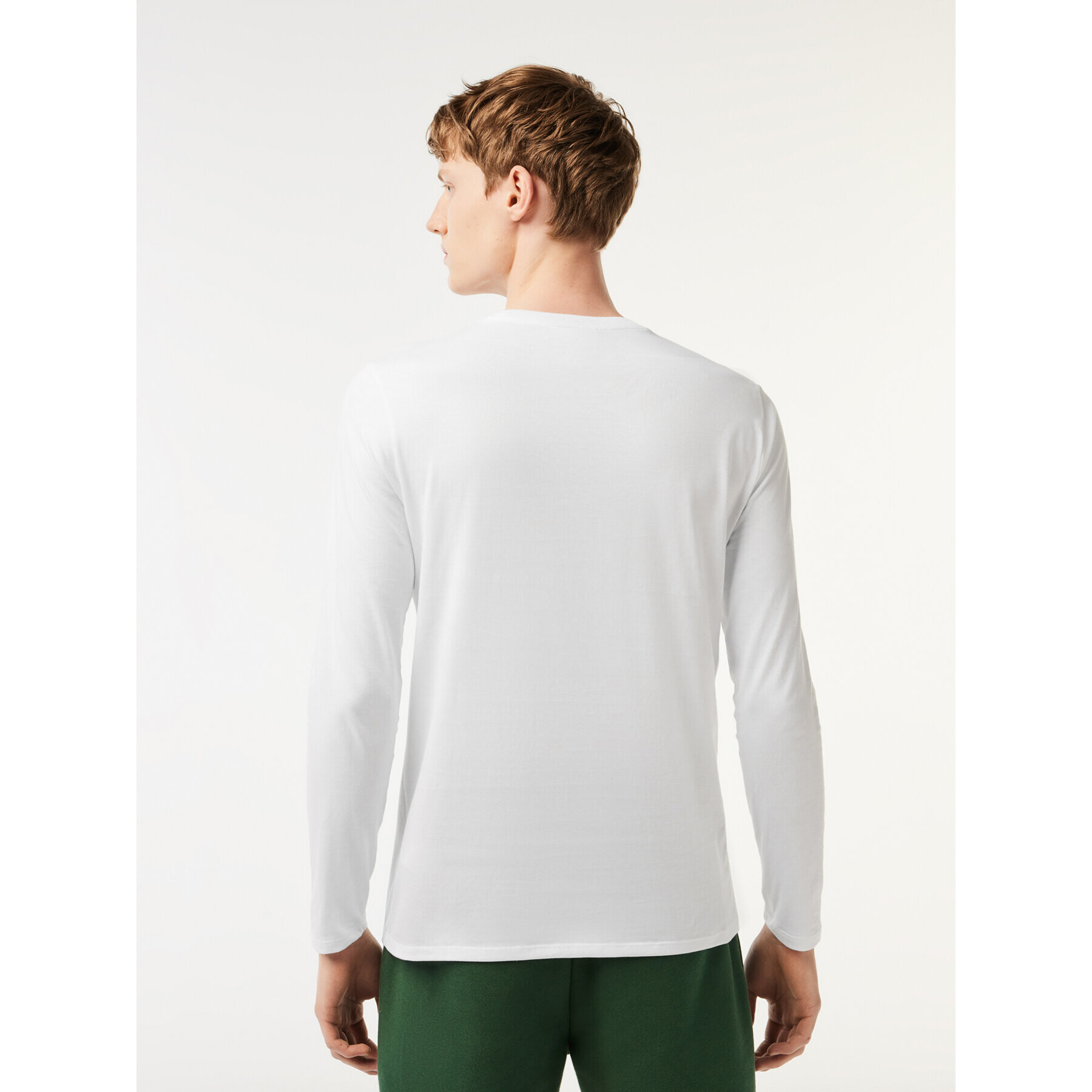 Lacoste Majica z dolgimi rokavi TH6712 Bela Regular Fit - Pepit.si