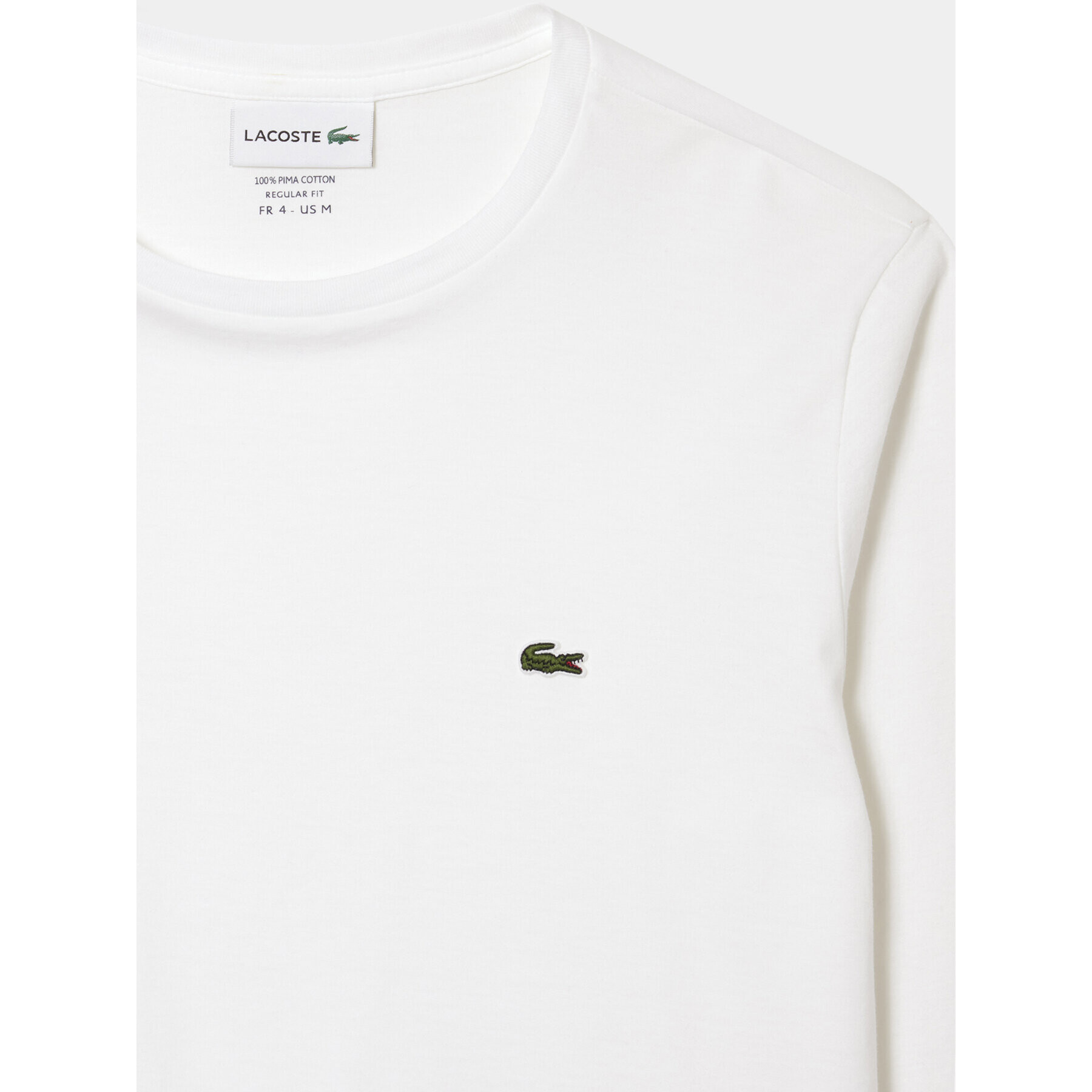 Lacoste Majica z dolgimi rokavi TH6712 Bela Regular Fit - Pepit.si