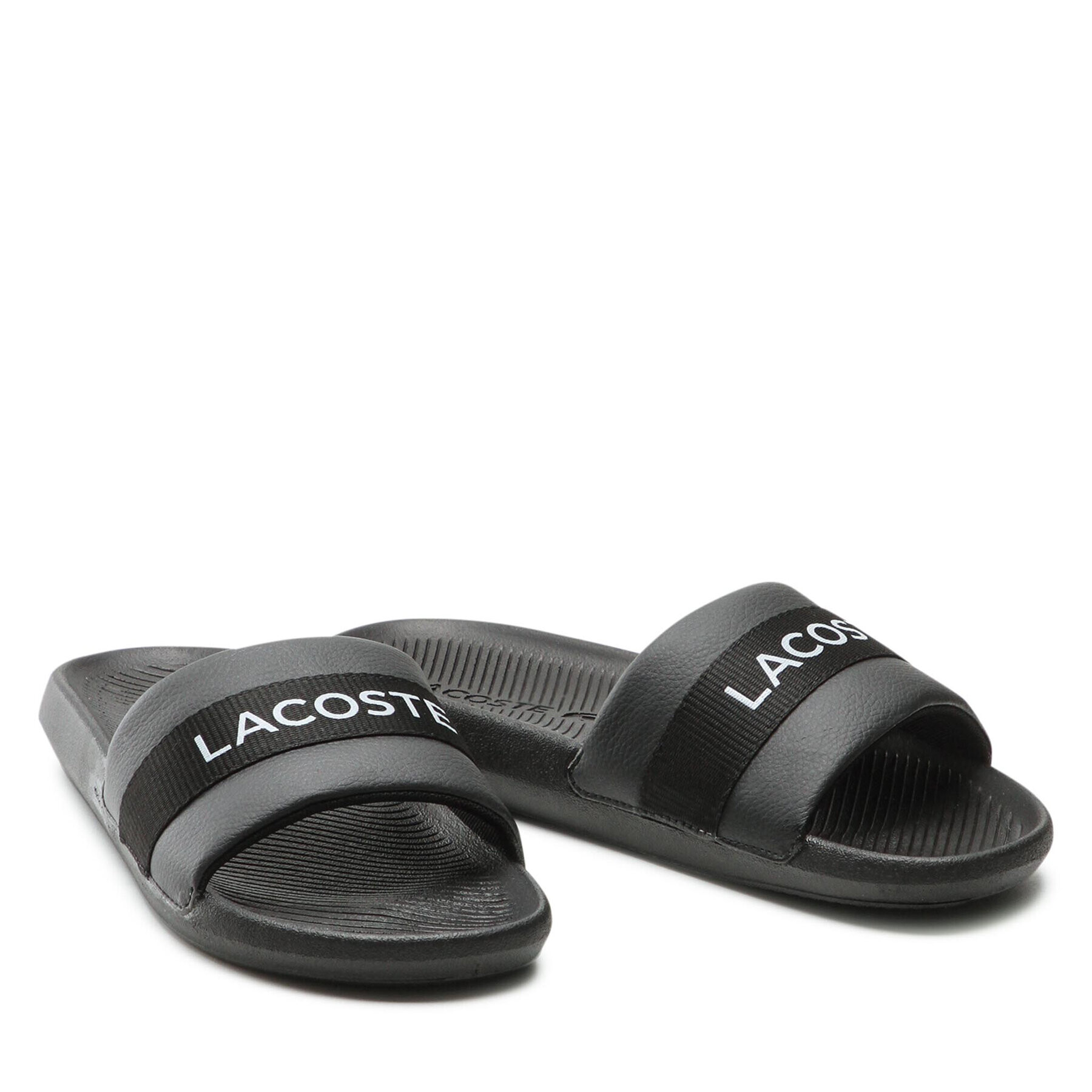 Lacoste Natikači Croco Slide 0721 1 Cma 7-41CMA000702H Črna - Pepit.si