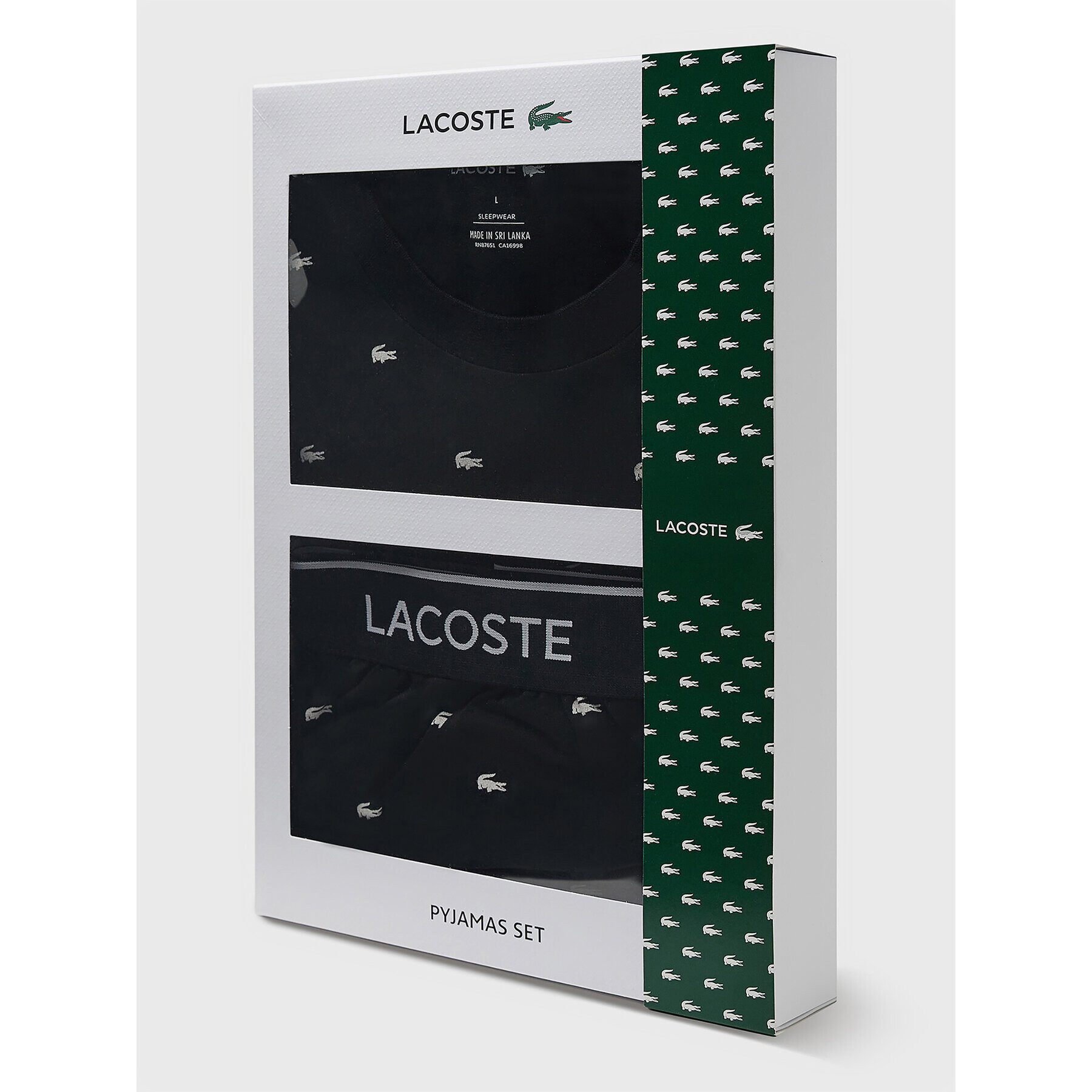 Lacoste Pižama 4H3304 Črna Regular Fit - Pepit.si