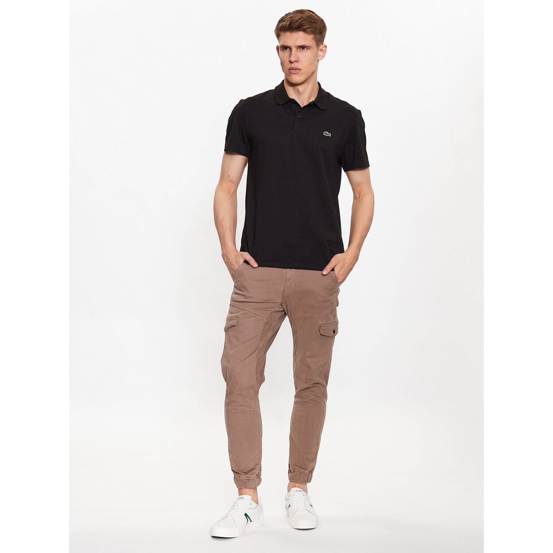 Lacoste Polo majica DH0783 Črna Regular Fit - Pepit.si