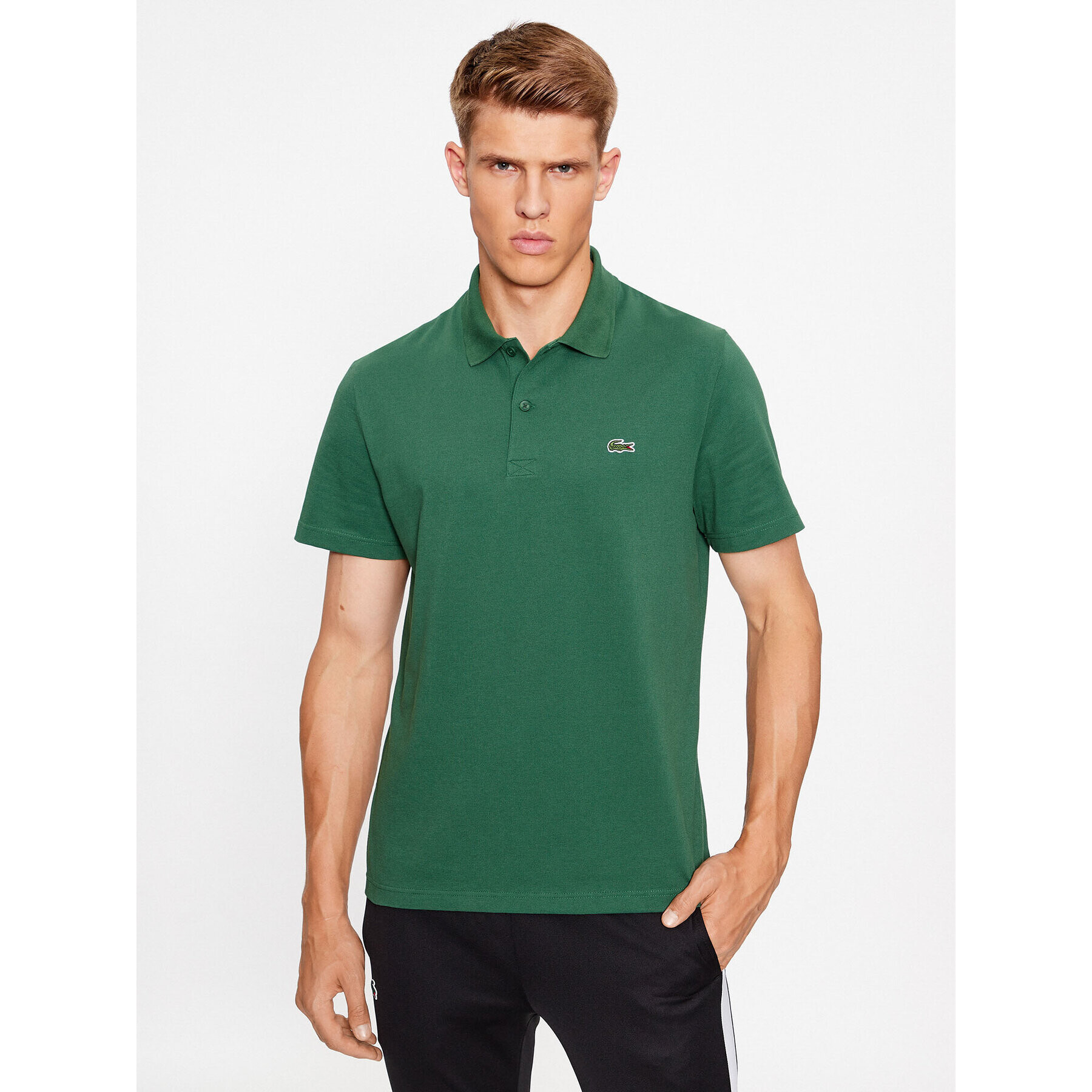 Lacoste Polo majica DH0783 Zelena Regular Fit - Pepit.si