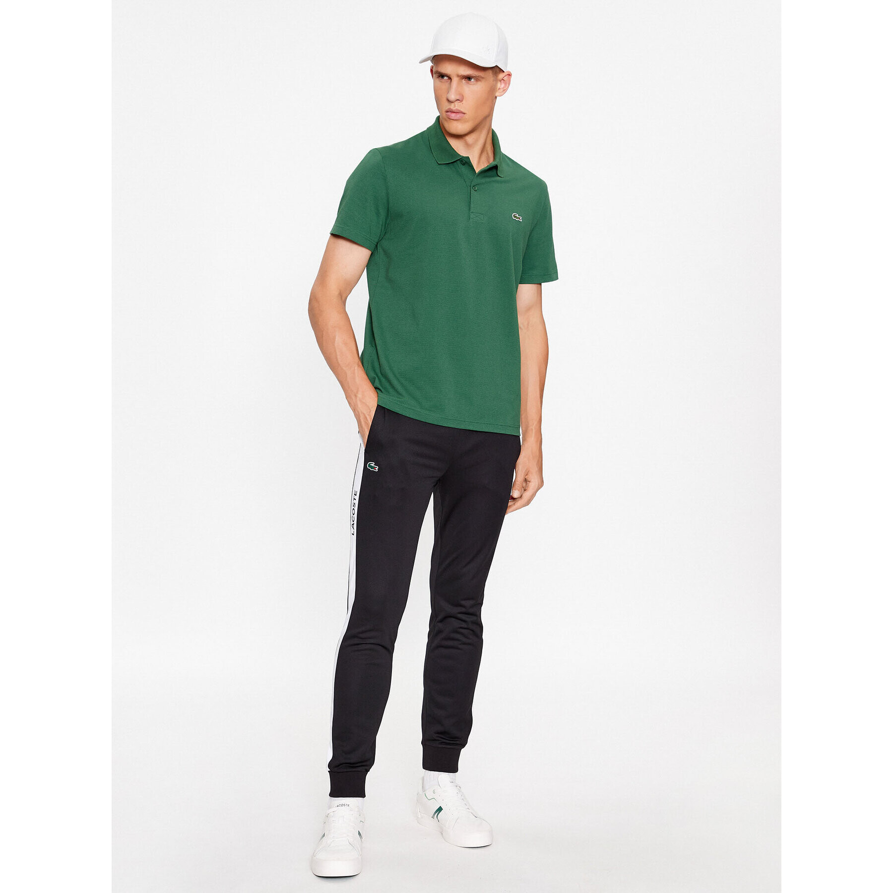 Lacoste Polo majica DH0783 Zelena Regular Fit - Pepit.si