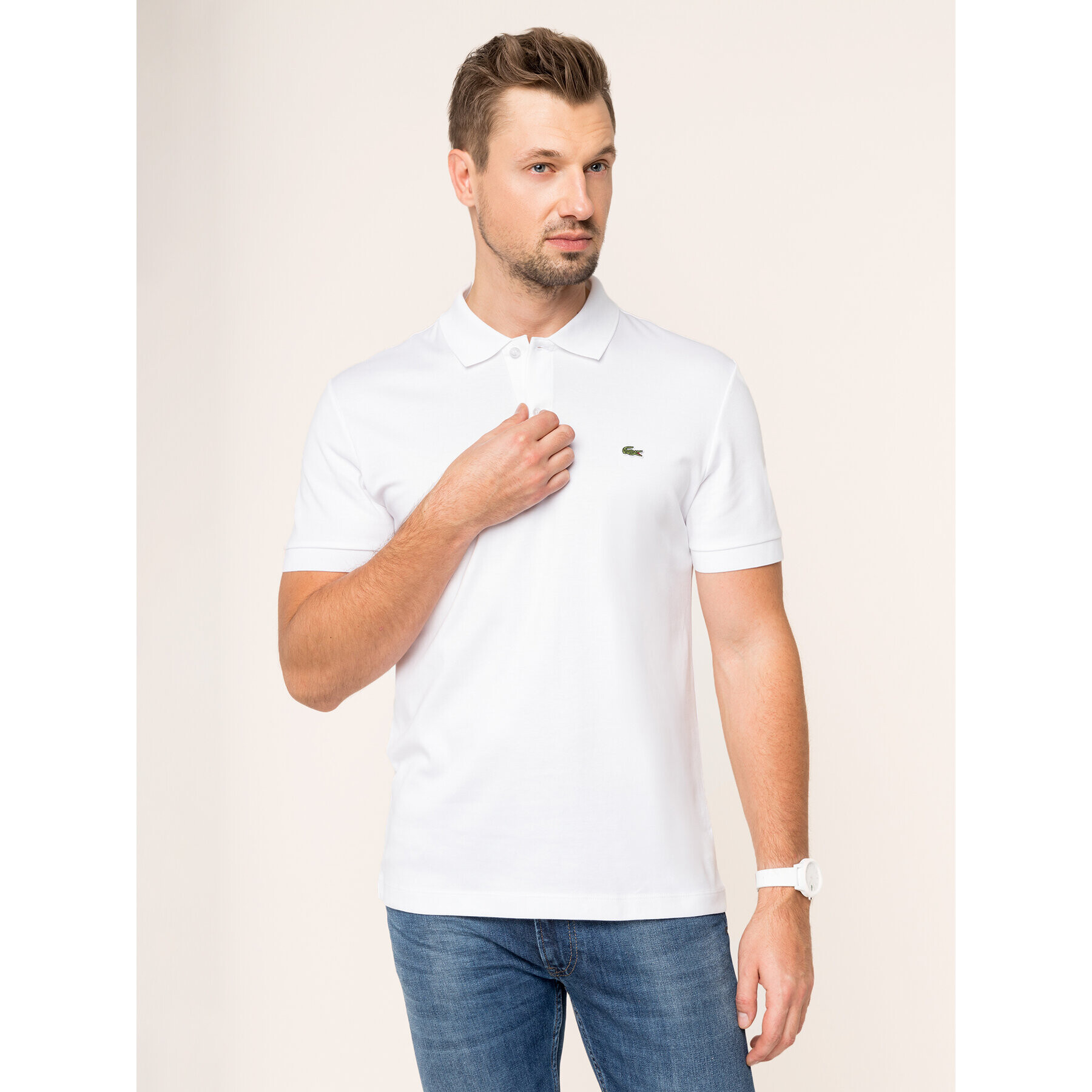 Lacoste Polo majica DH2050 Bela Regular Fit - Pepit.si