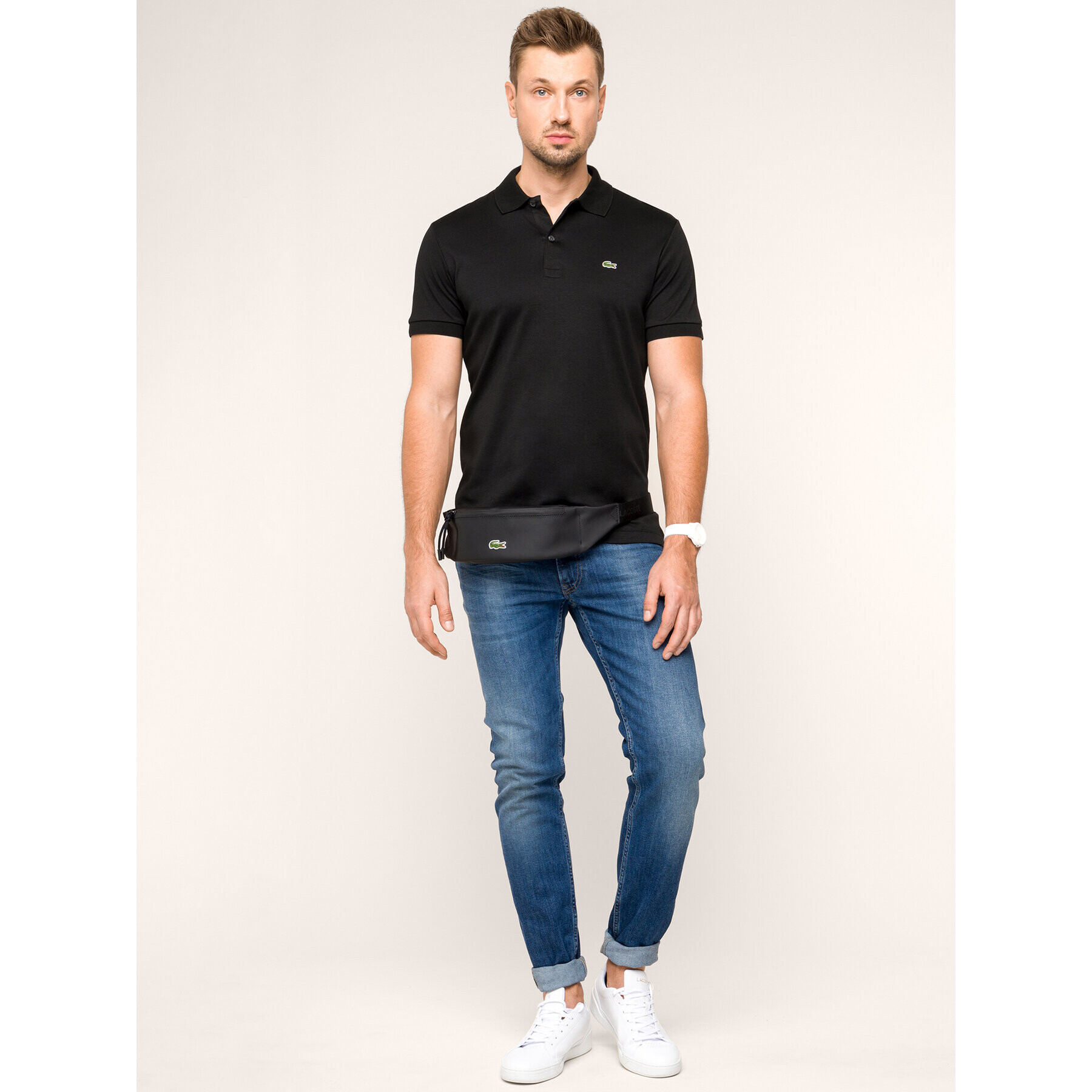 Lacoste Polo majica DH2050 Črna Regular Fit - Pepit.si