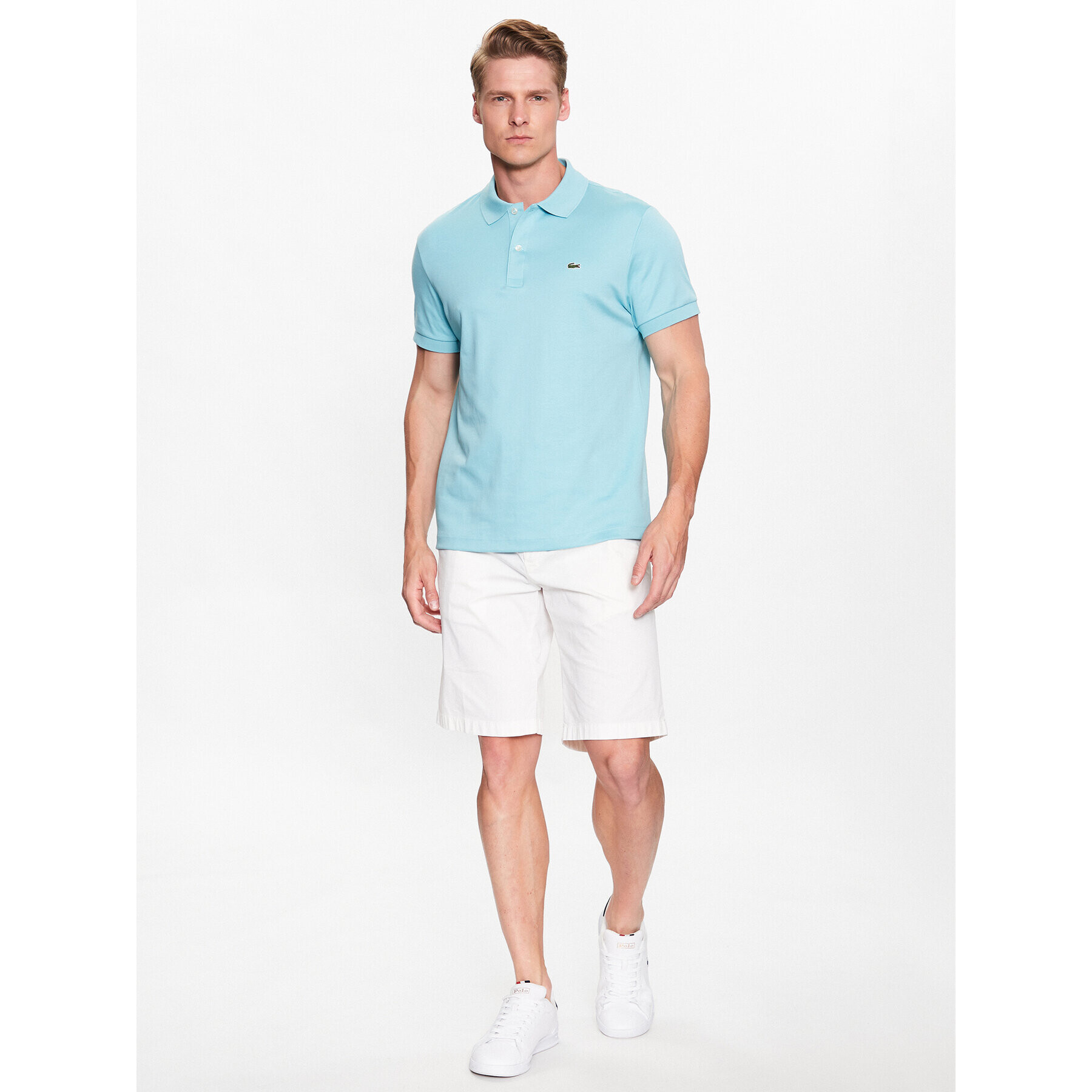 Lacoste Polo majica DH2050 Modra Regular Fit - Pepit.si