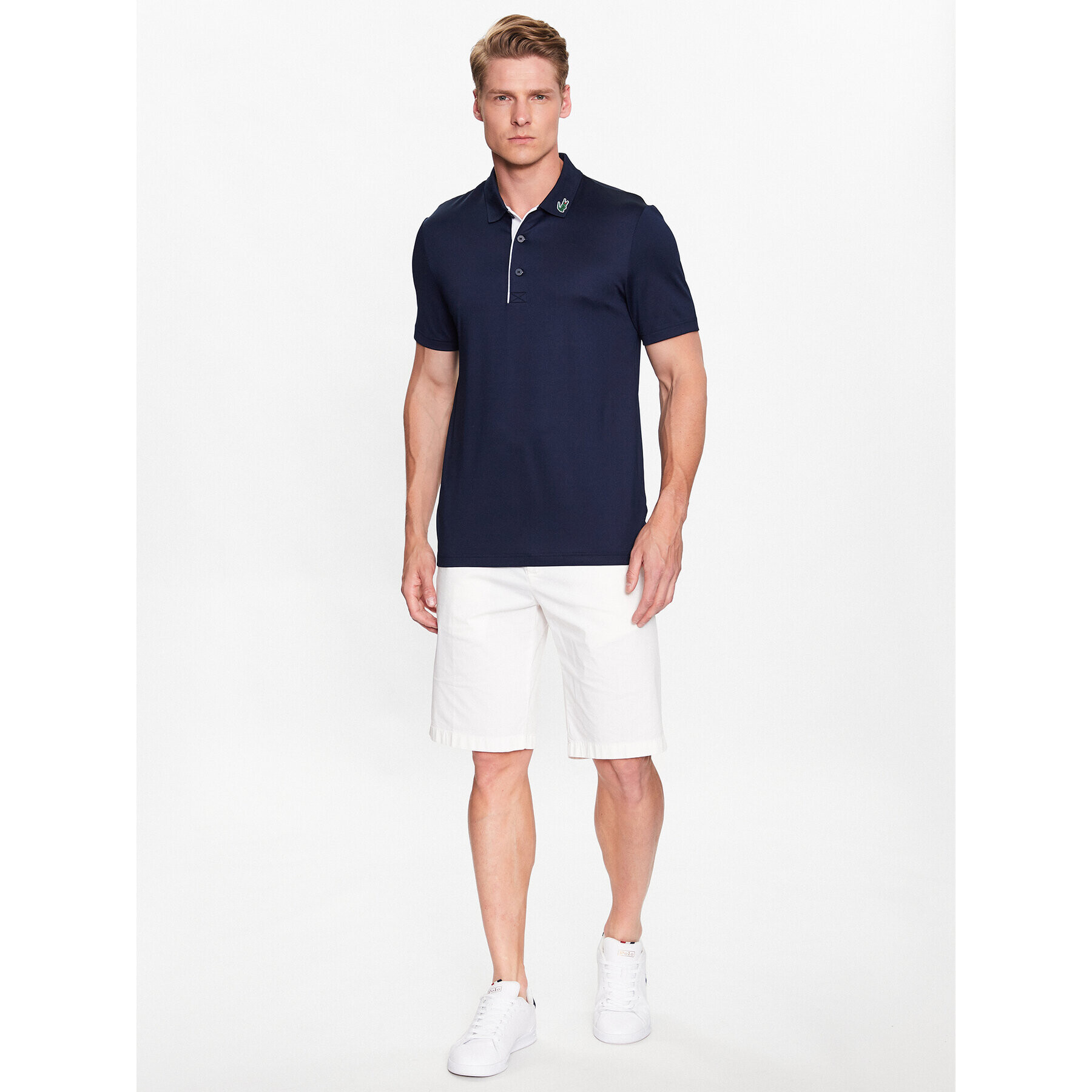 Lacoste Polo majica DH3982 Mornarsko modra Regular Fit - Pepit.si