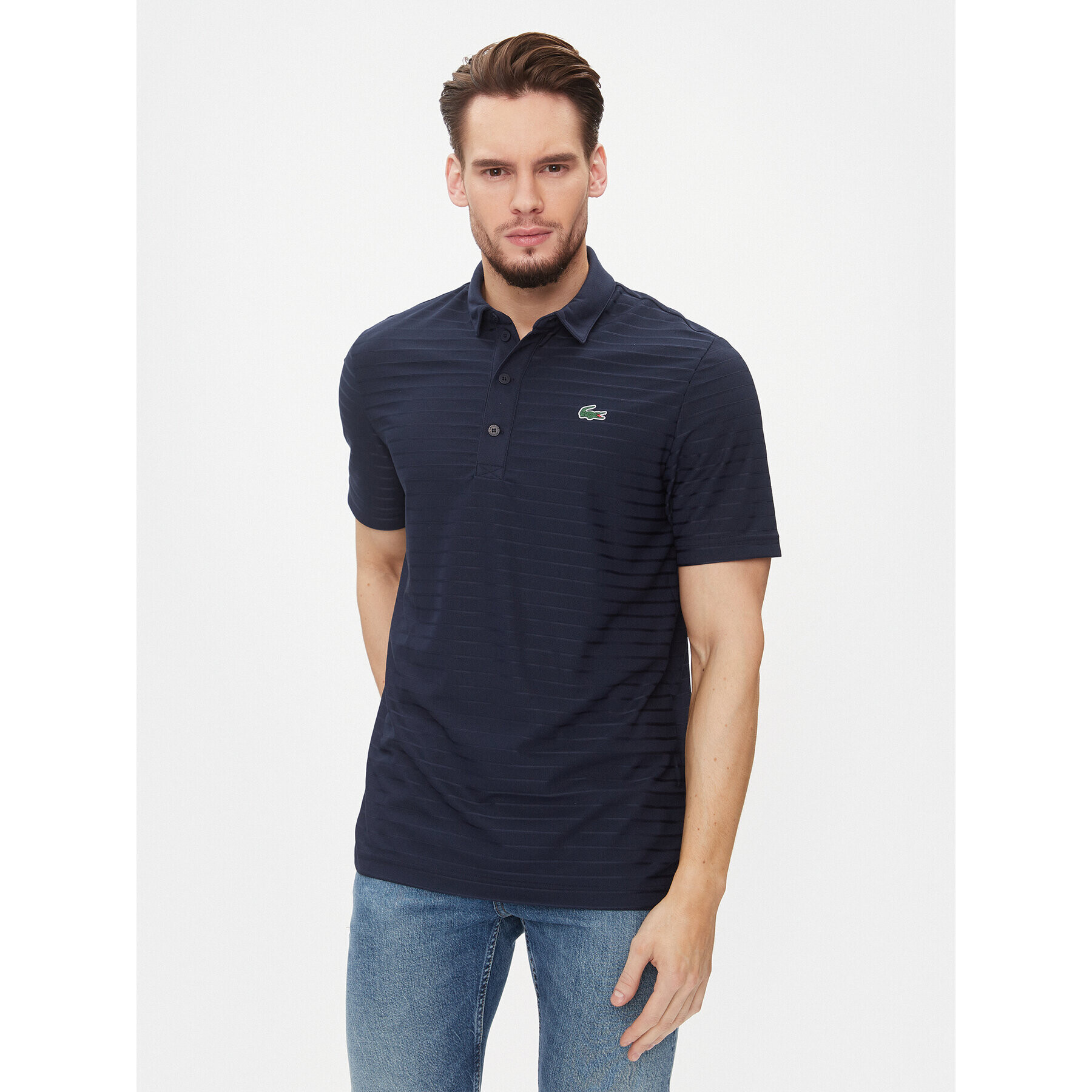 Lacoste Polo majica DH6844 Mornarsko modra Regular Fit - Pepit.si