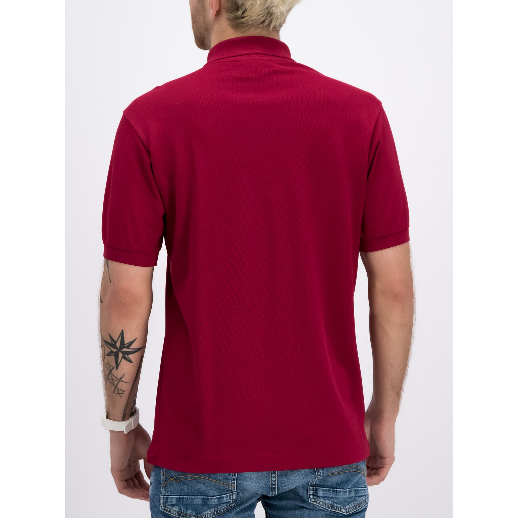 Lacoste Polo majica L1212 Bordo rdeča Classic Fit - Pepit.si