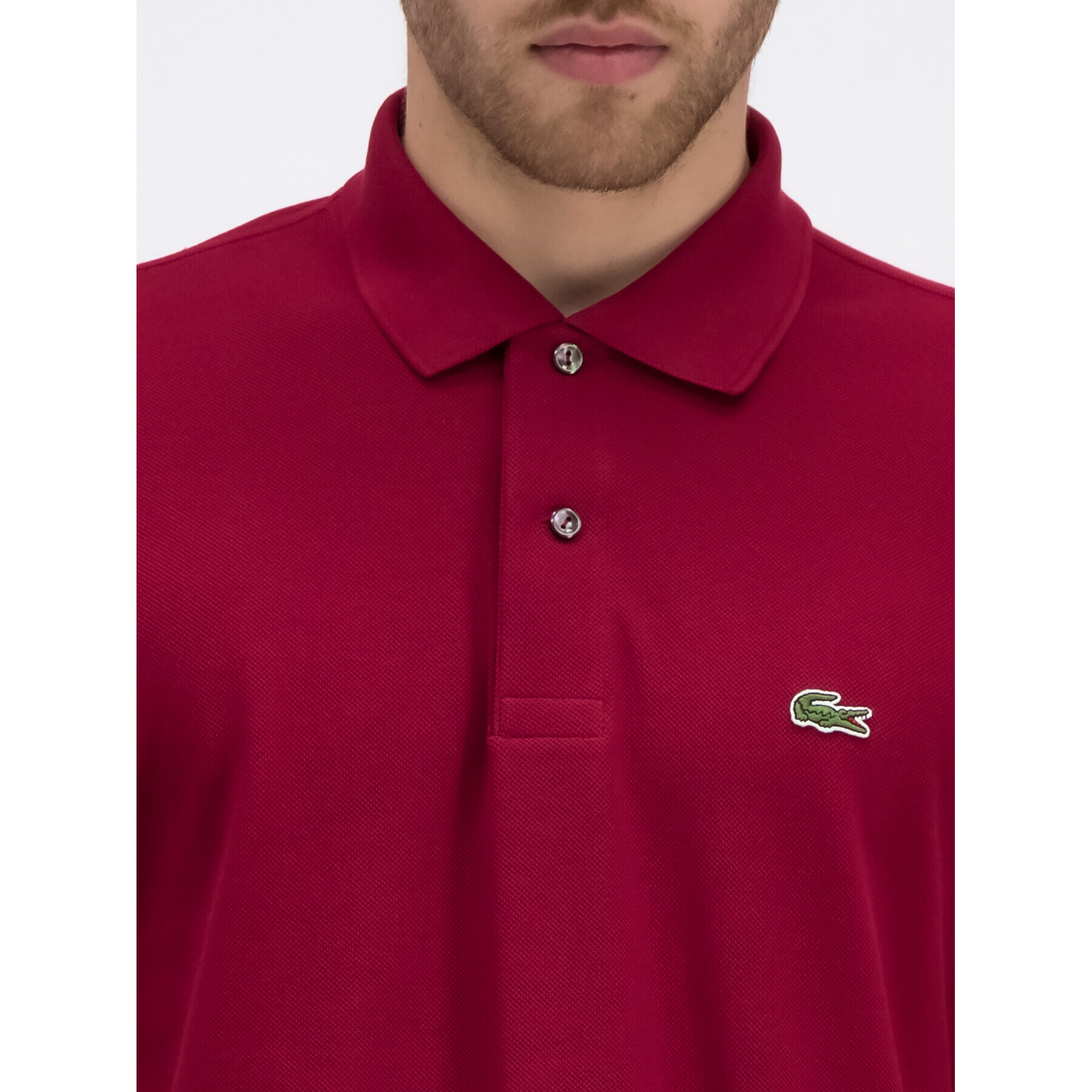 Lacoste Polo majica L1212 Bordo rdeča Classic Fit - Pepit.si