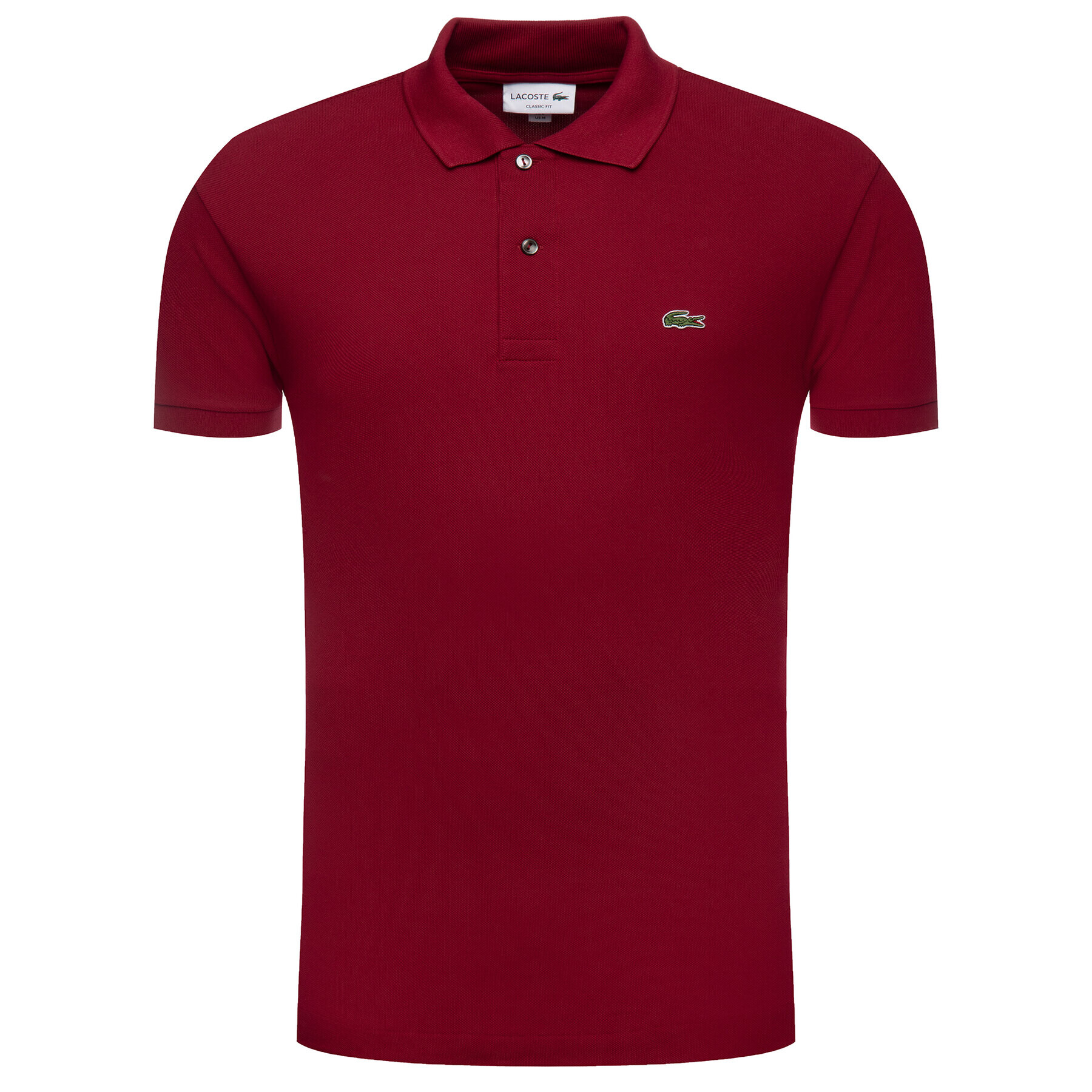 Lacoste Polo majica L1212 Bordo rdeča Classic Fit - Pepit.si