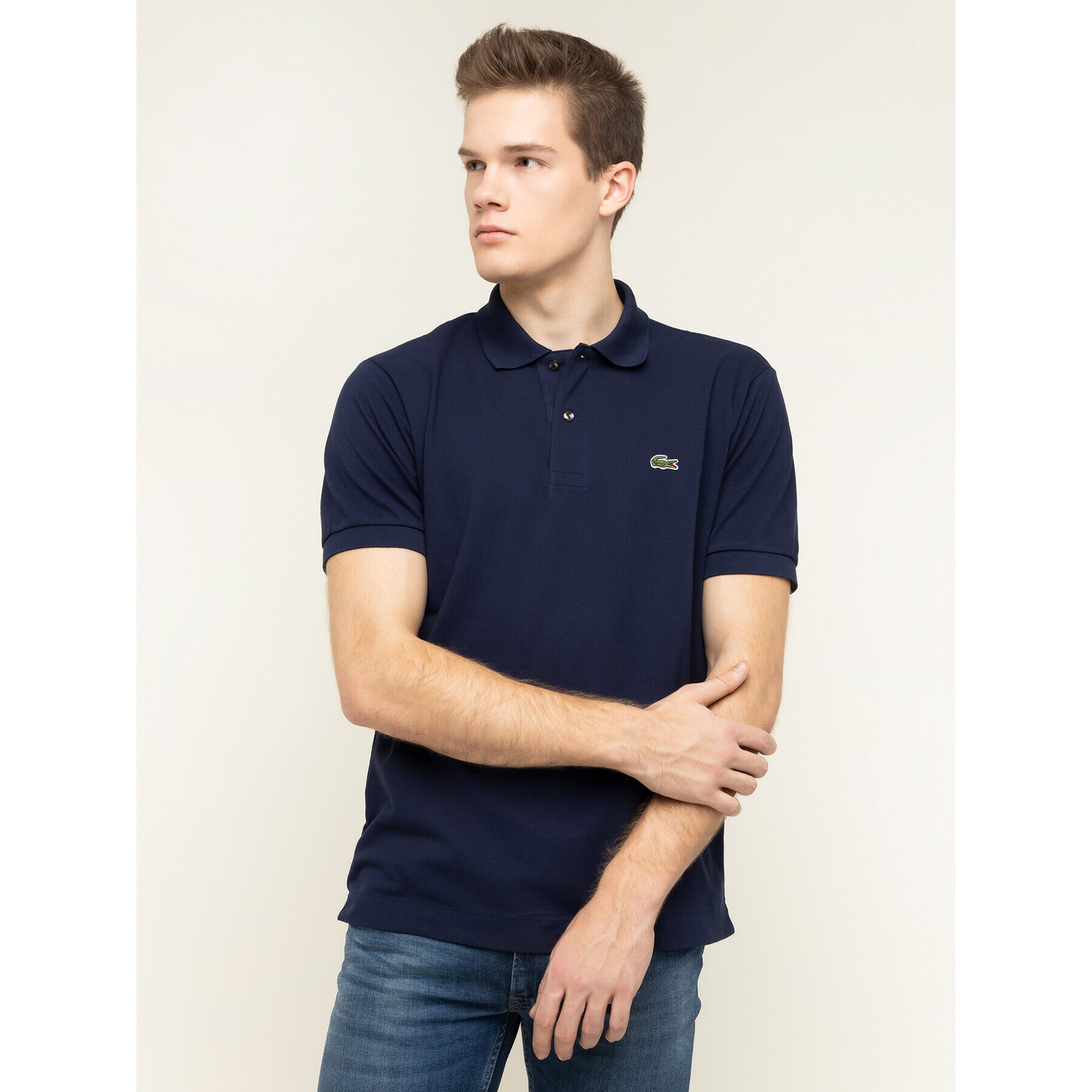 Lacoste Polo majica L1212 Mornarsko modra Classic Fit - Pepit.si