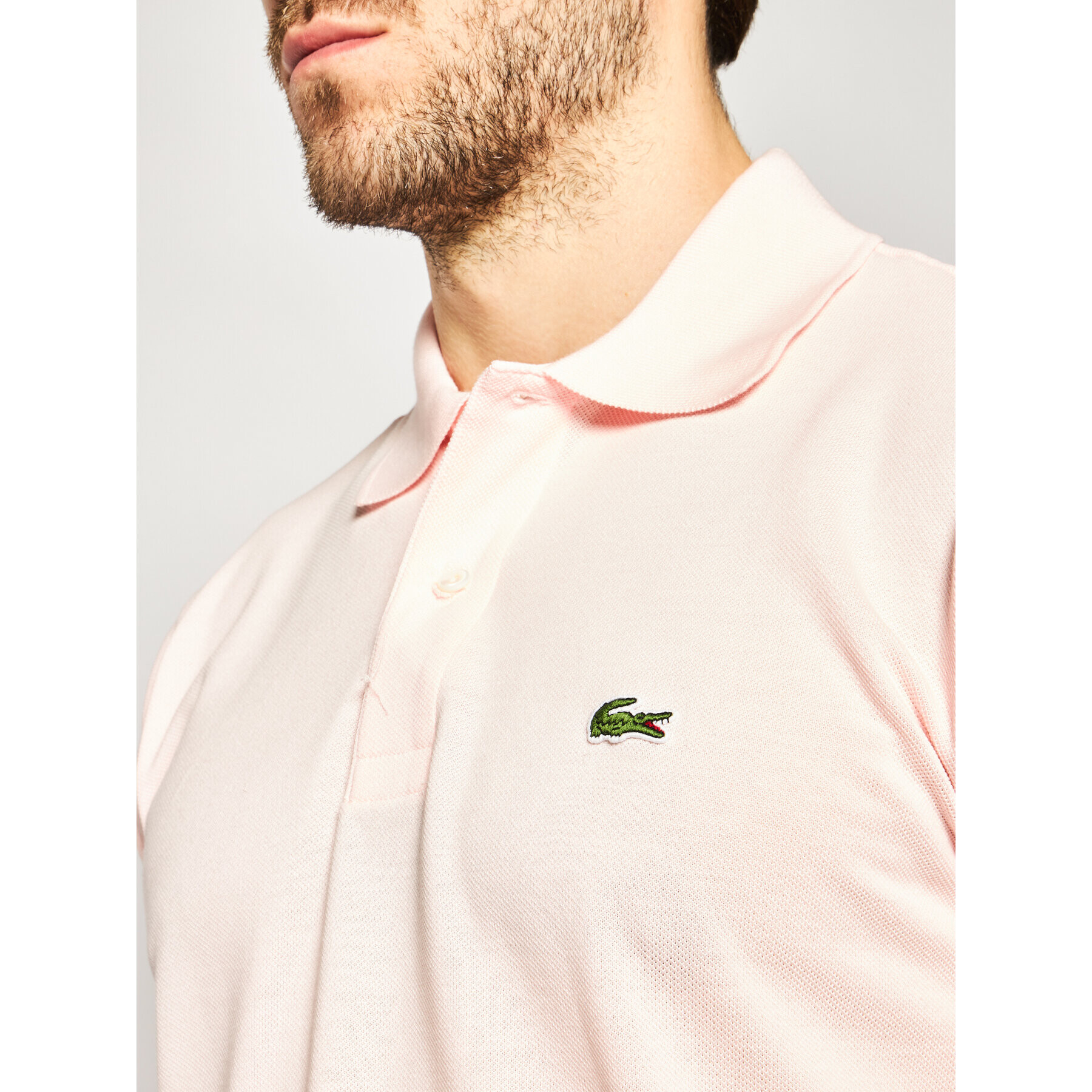 Lacoste Polo majica L1212 Roza Classic Fit - Pepit.si