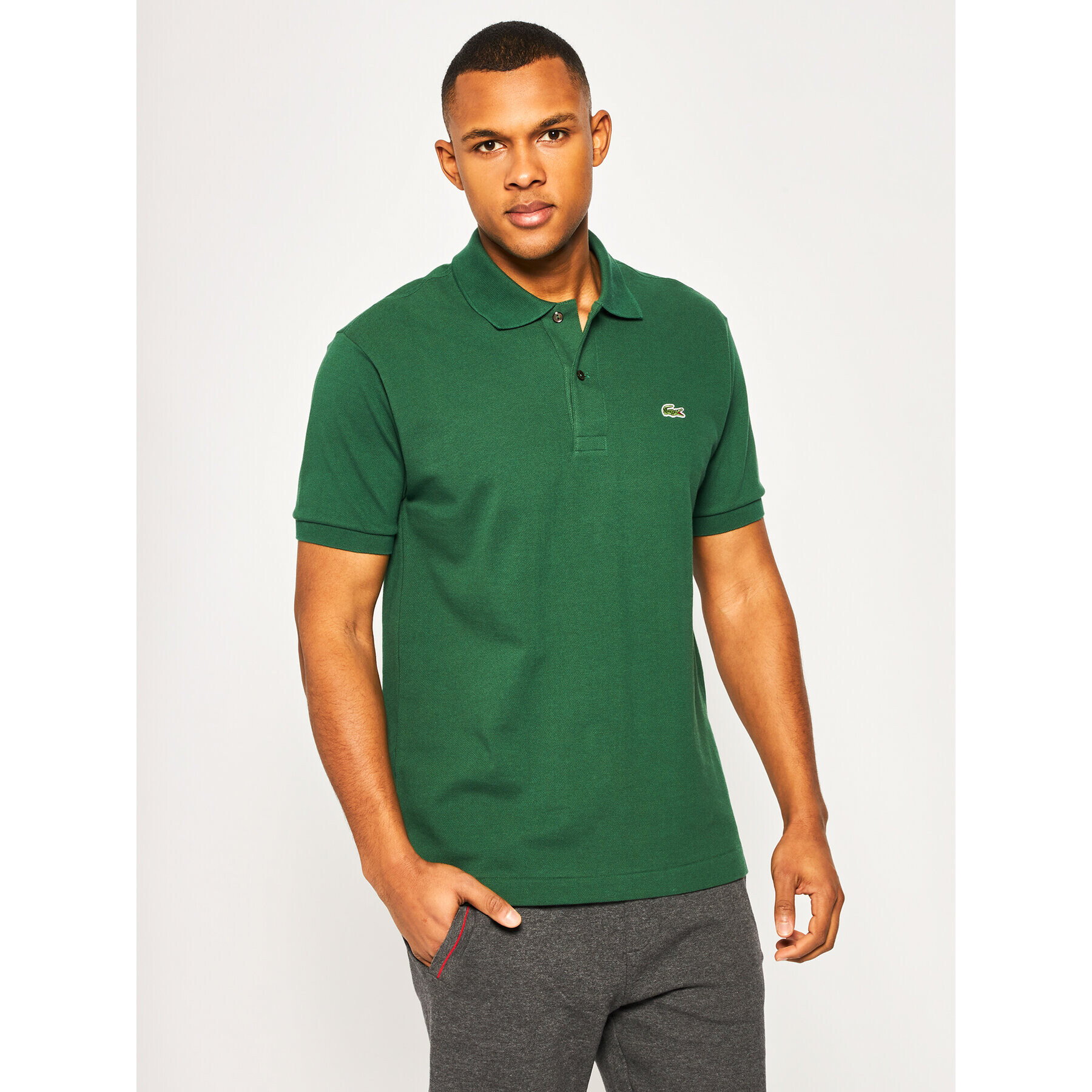 Lacoste Polo majica L1212 Zelena Regular Fit - Pepit.si