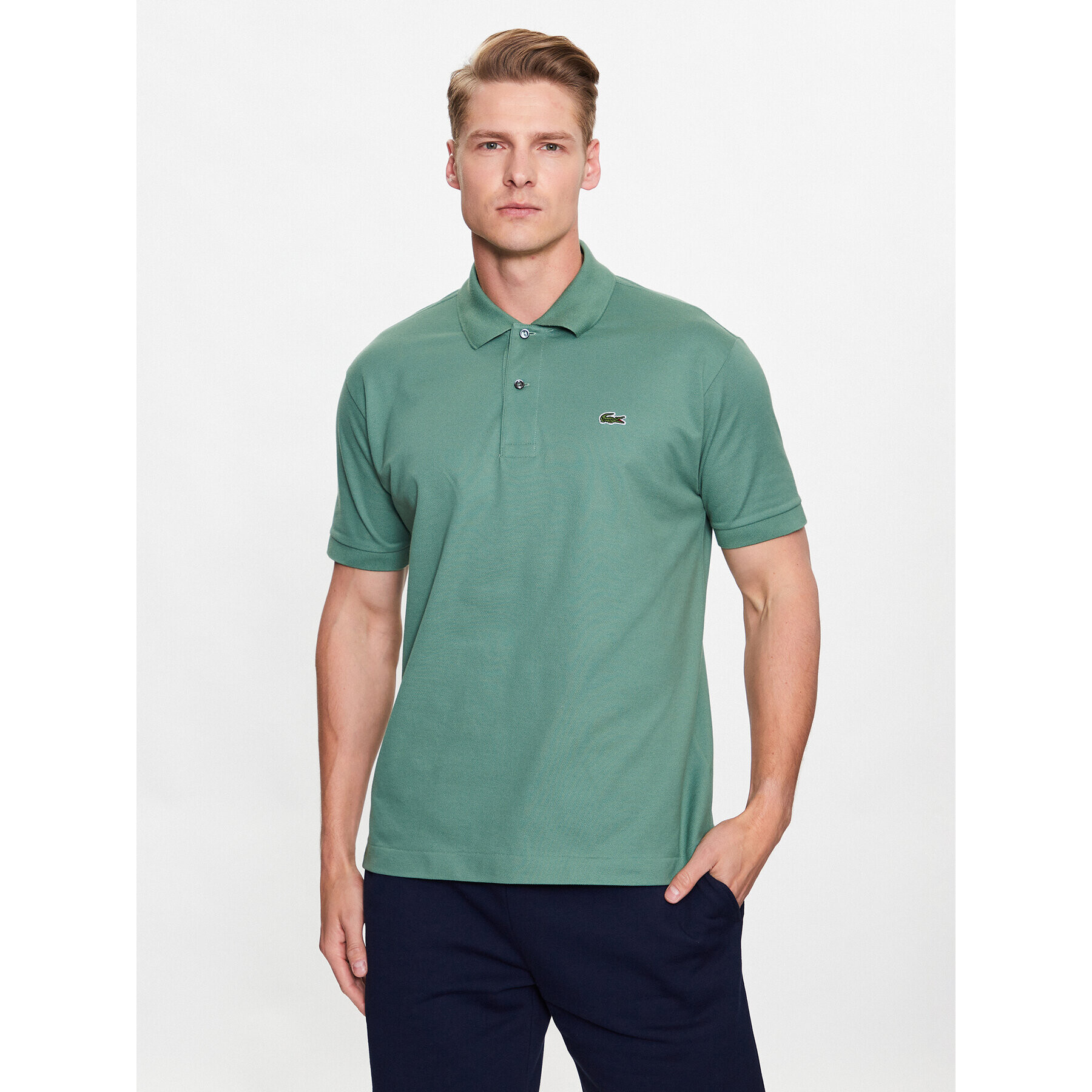 Lacoste Polo majica L1212 Zelena Regular Fit - Pepit.si