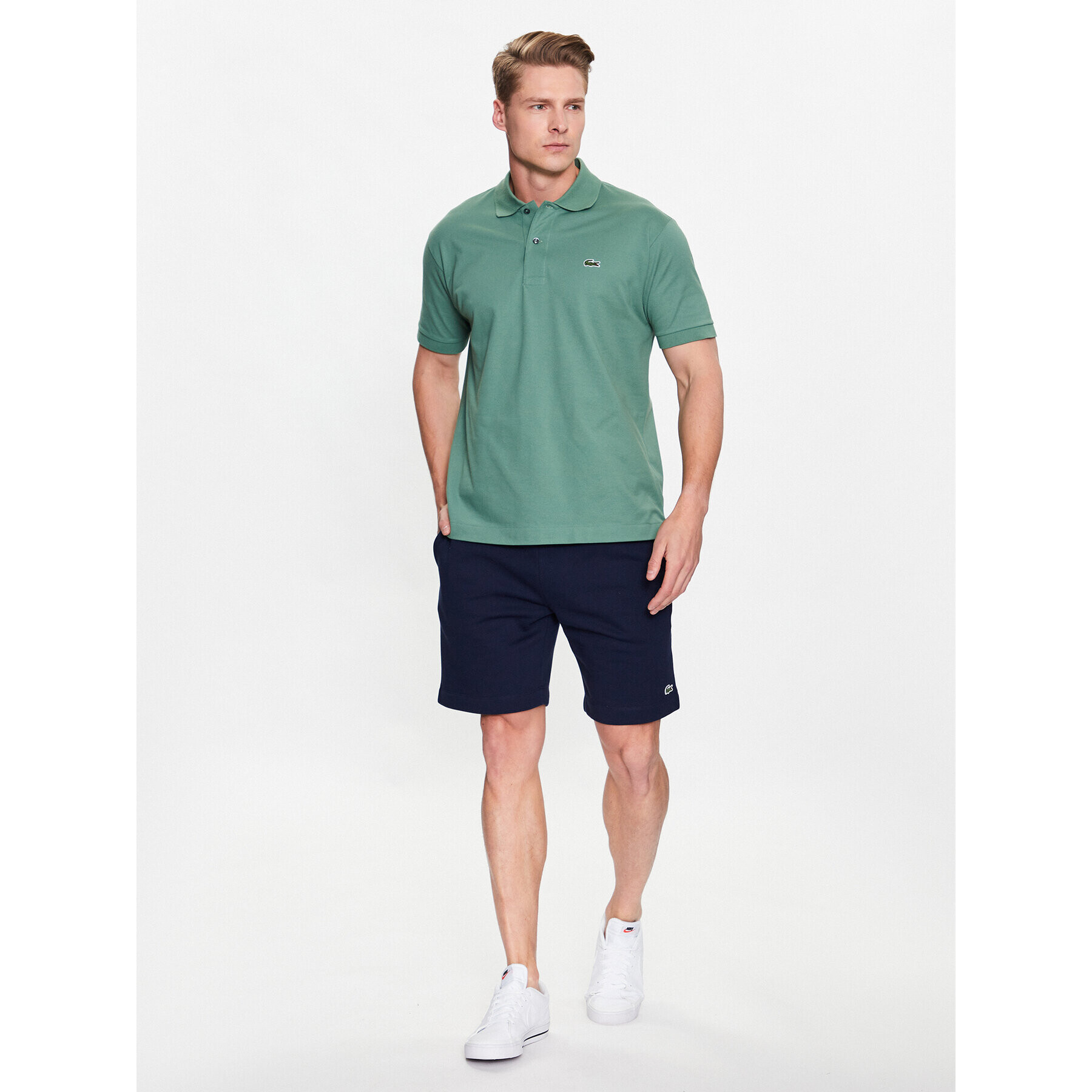 Lacoste Polo majica L1212 Zelena Regular Fit - Pepit.si