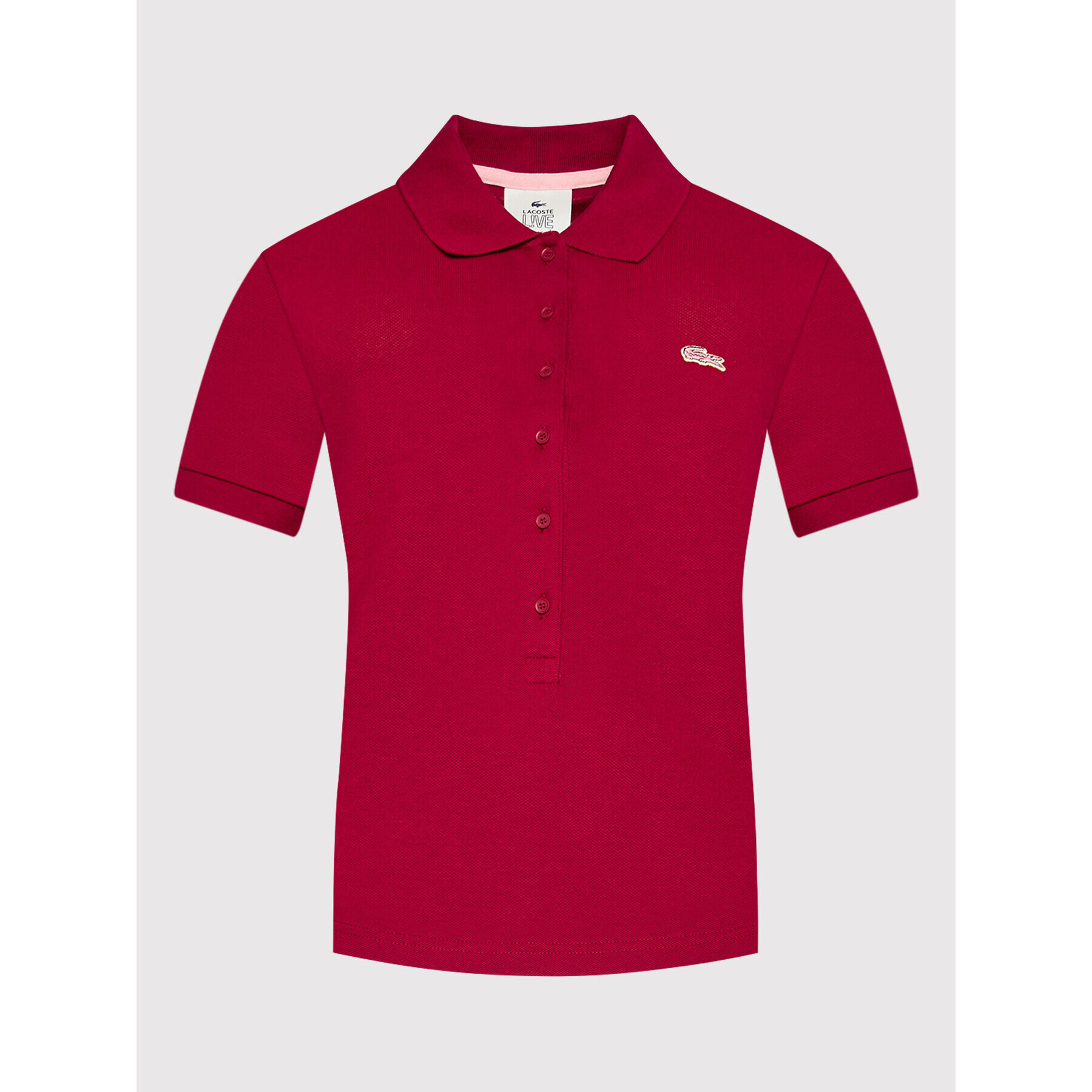 Lacoste Polo majica PF1481 Bordo rdeča Slim Fit - Pepit.si