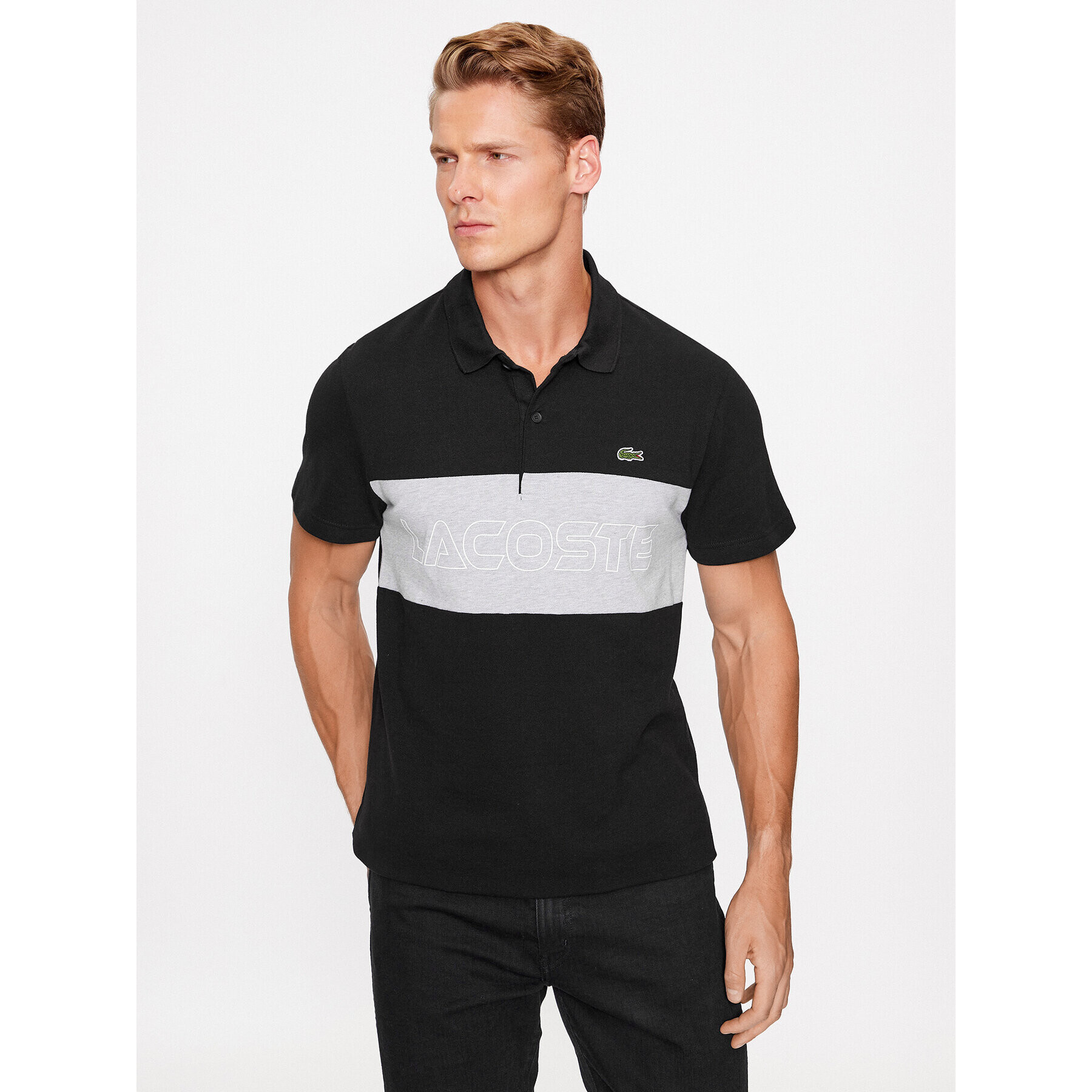 Lacoste Polo majica PH1470 Črna Regular Fit - Pepit.si