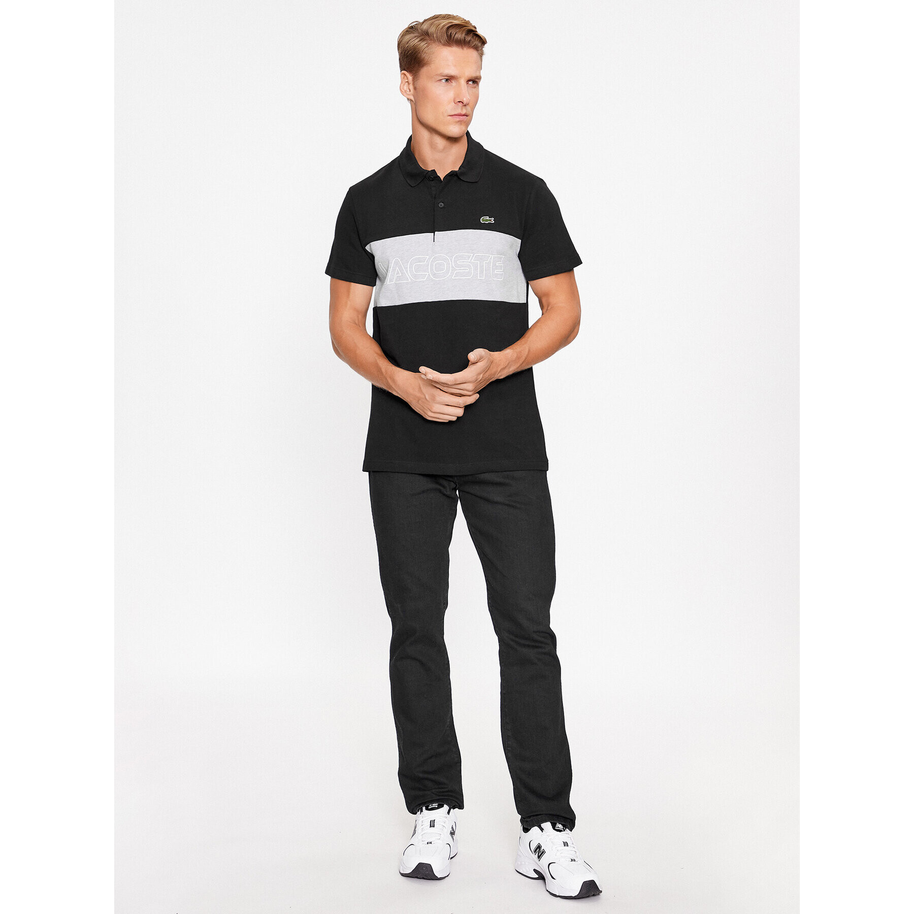 Lacoste Polo majica PH1470 Črna Regular Fit - Pepit.si