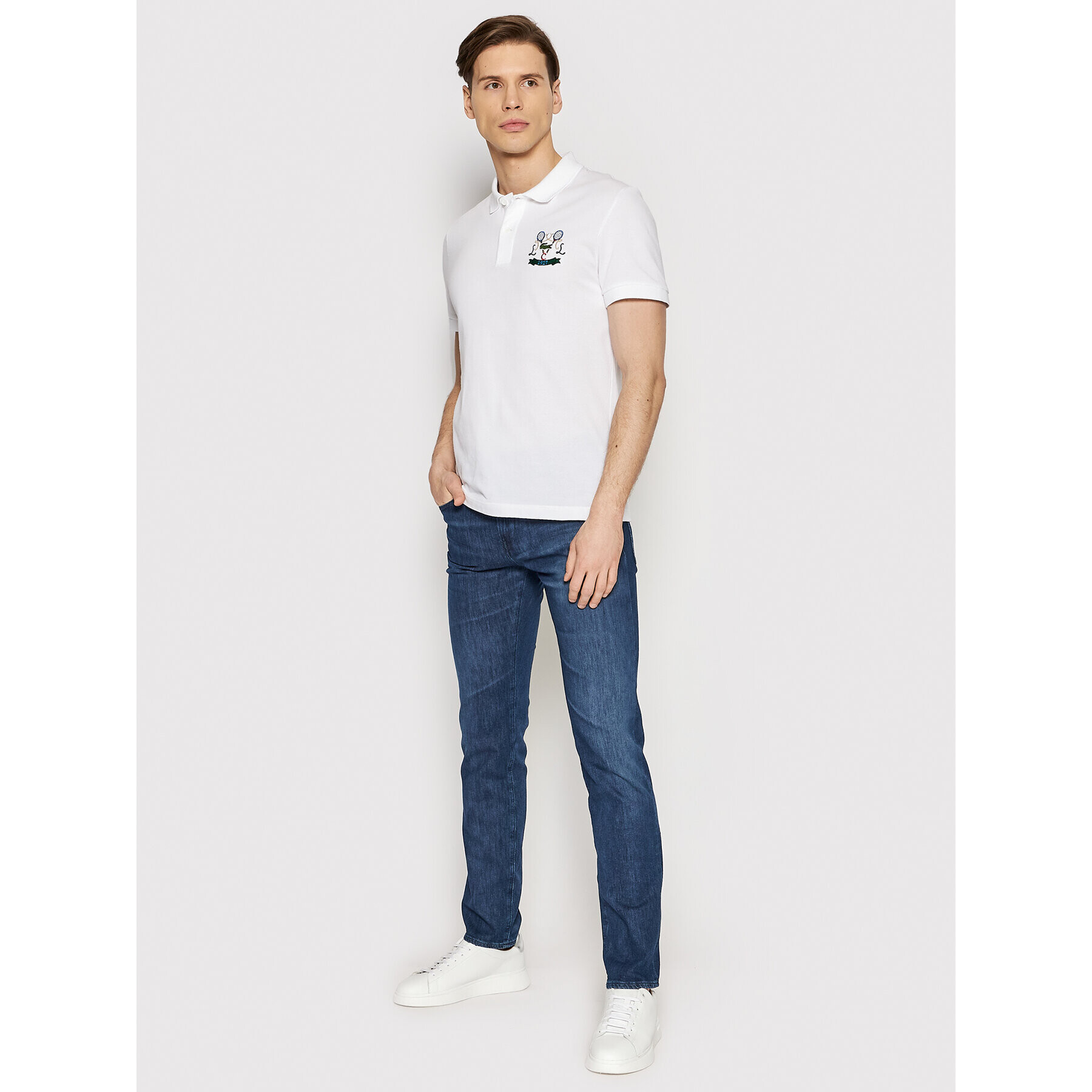 Lacoste Polo majica PH2097 Bela Regular Fit - Pepit.si