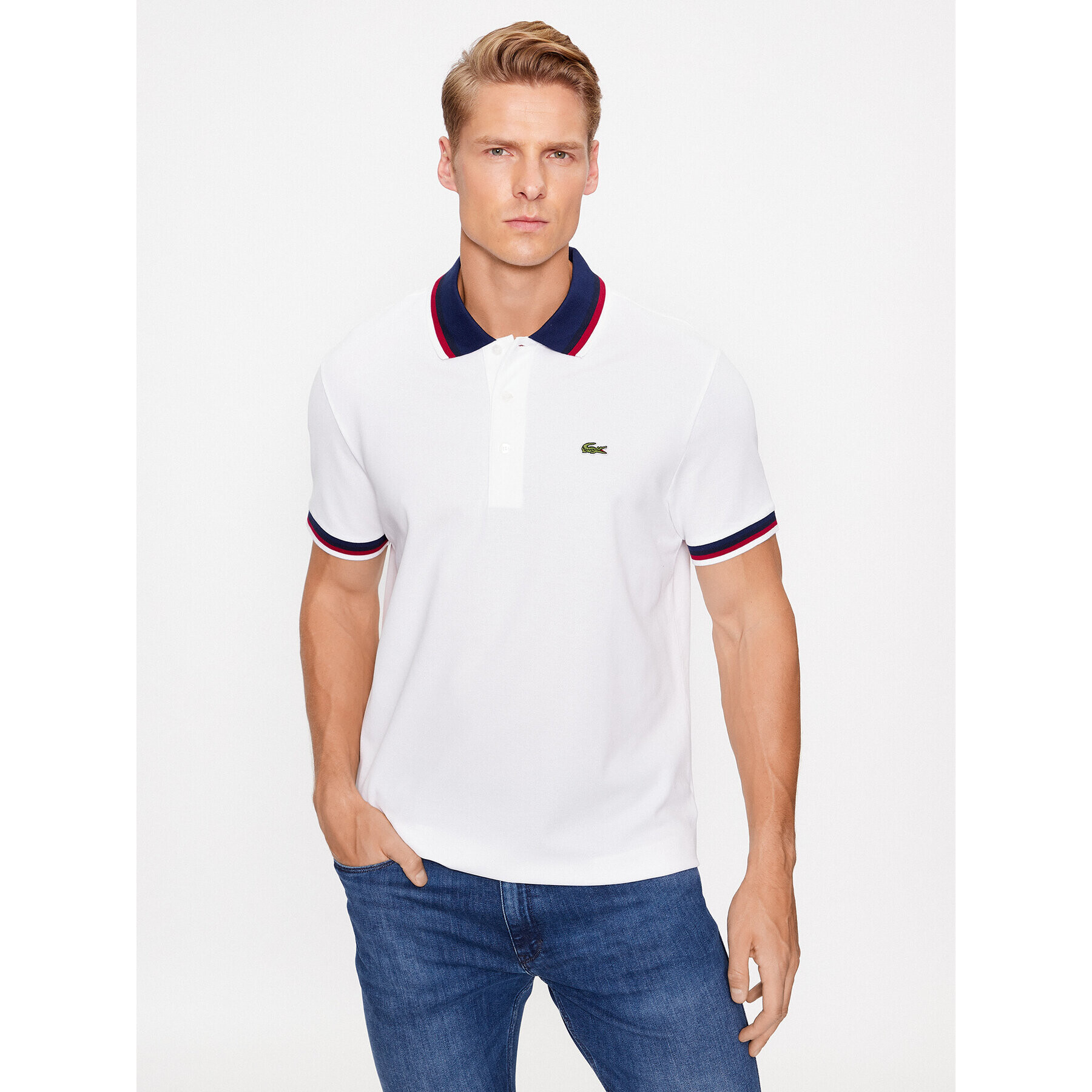 Lacoste Polo majica PH3461 Bela Regular Fit - Pepit.si