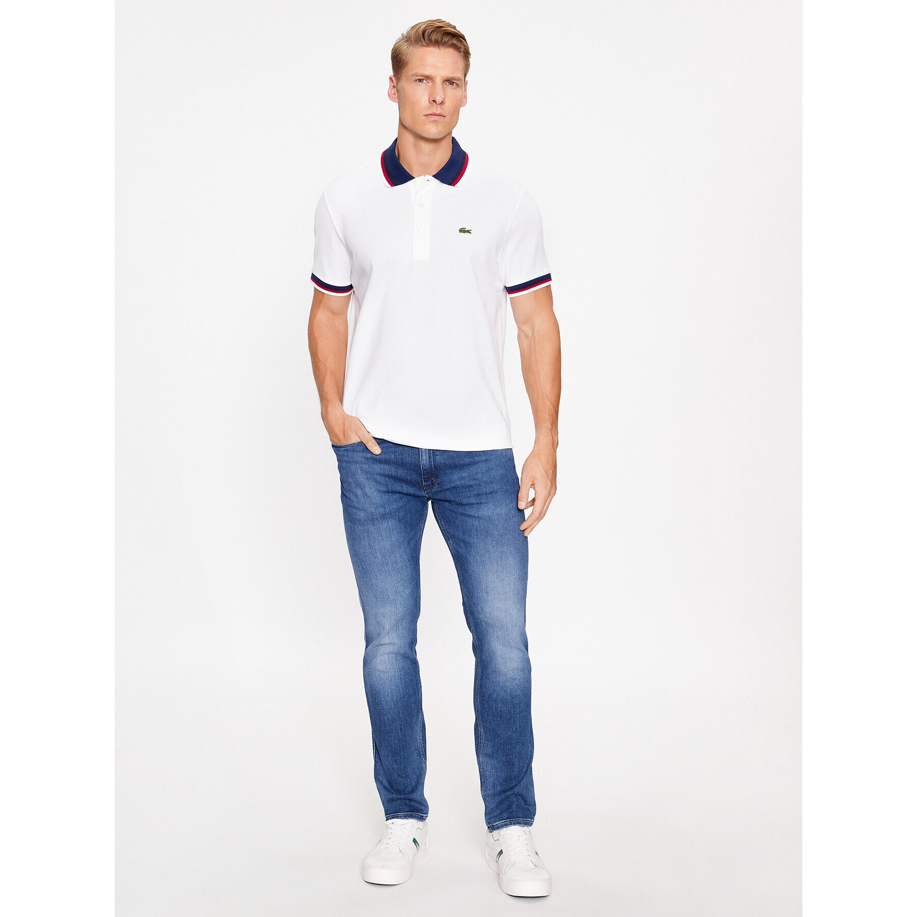 Lacoste Polo majica PH3461 Bela Regular Fit - Pepit.si