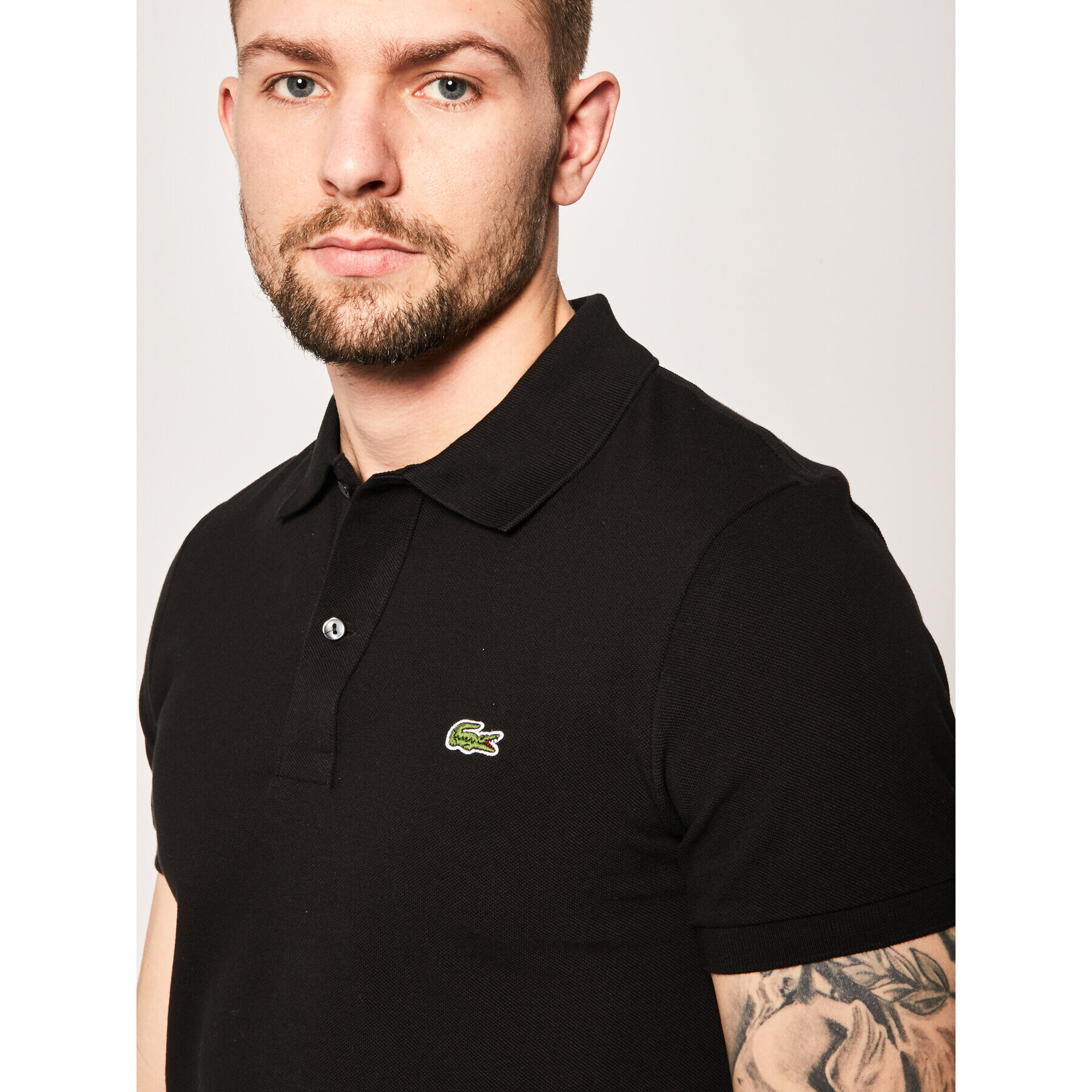 Lacoste Polo majica PH4012 Črna Slim Fit - Pepit.si