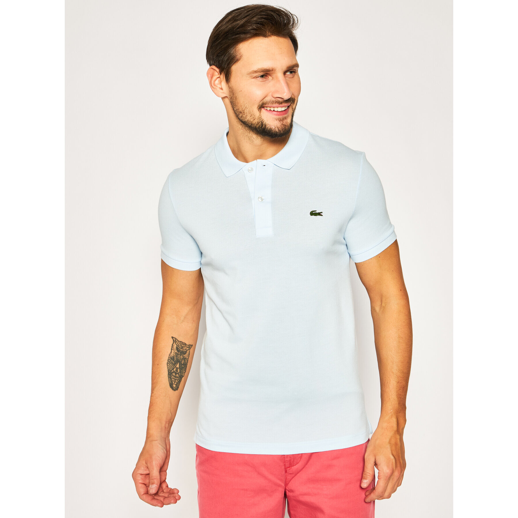 Lacoste Polo majica PH4012 Modra Slim Fit - Pepit.si