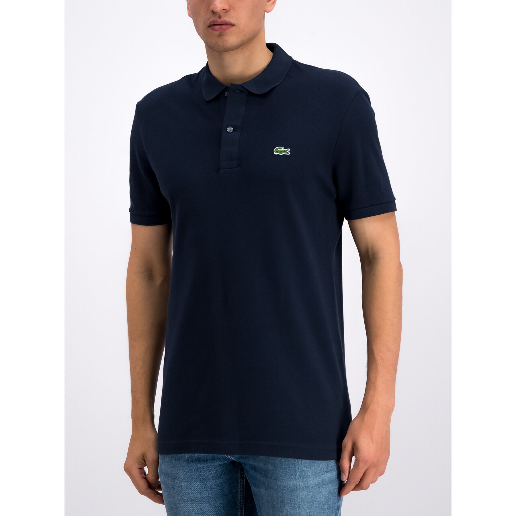 Lacoste Polo majica PH4012 Mornarsko modra Slim Fit - Pepit.si