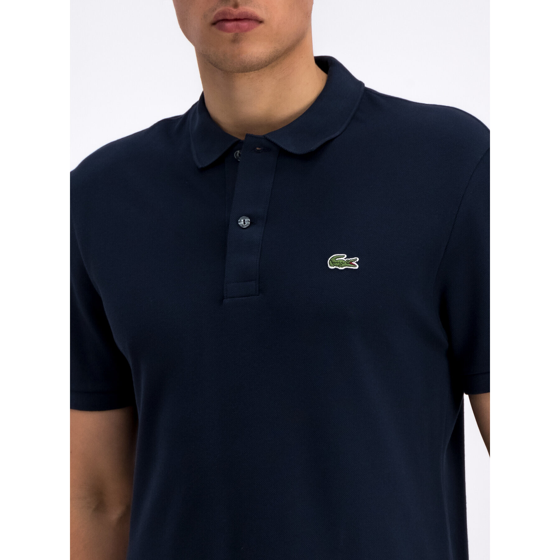 Lacoste Polo majica PH4012 Mornarsko modra Slim Fit - Pepit.si