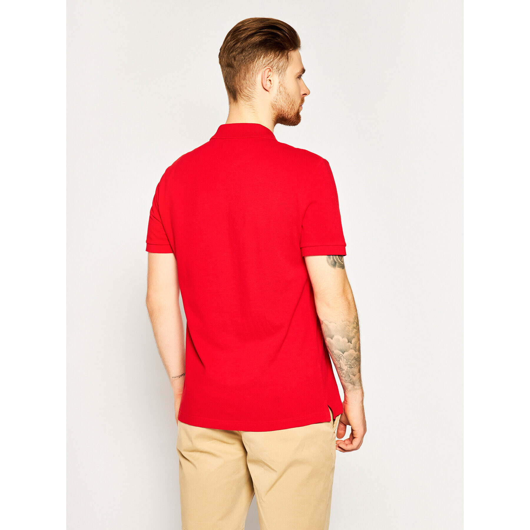 Lacoste Polo majica PH4012 Rdeča Slim Fit - Pepit.si