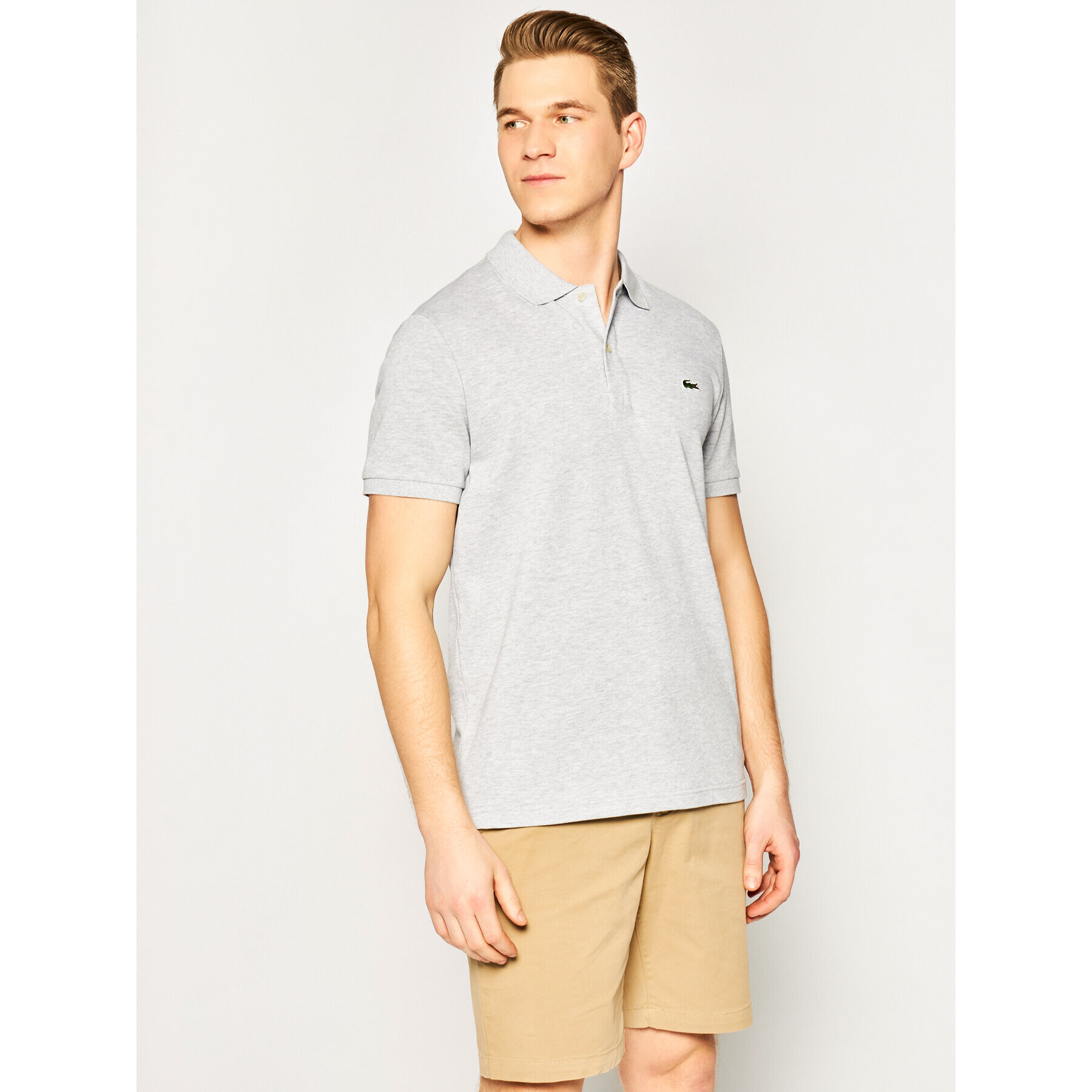 Lacoste Polo majica PH4012 Siva Slim Fit - Pepit.si