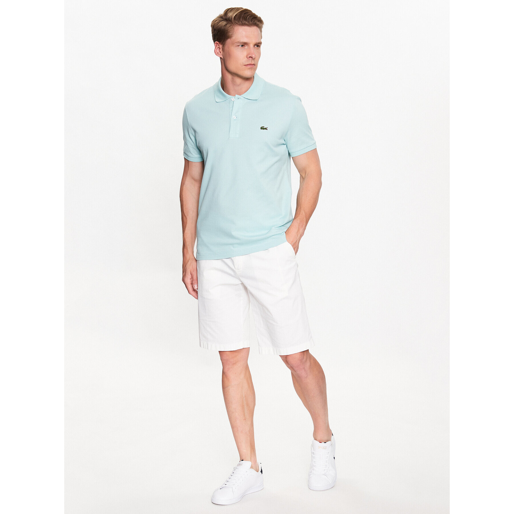 Lacoste Polo majica PH4012 Zelena Regular Fit - Pepit.si