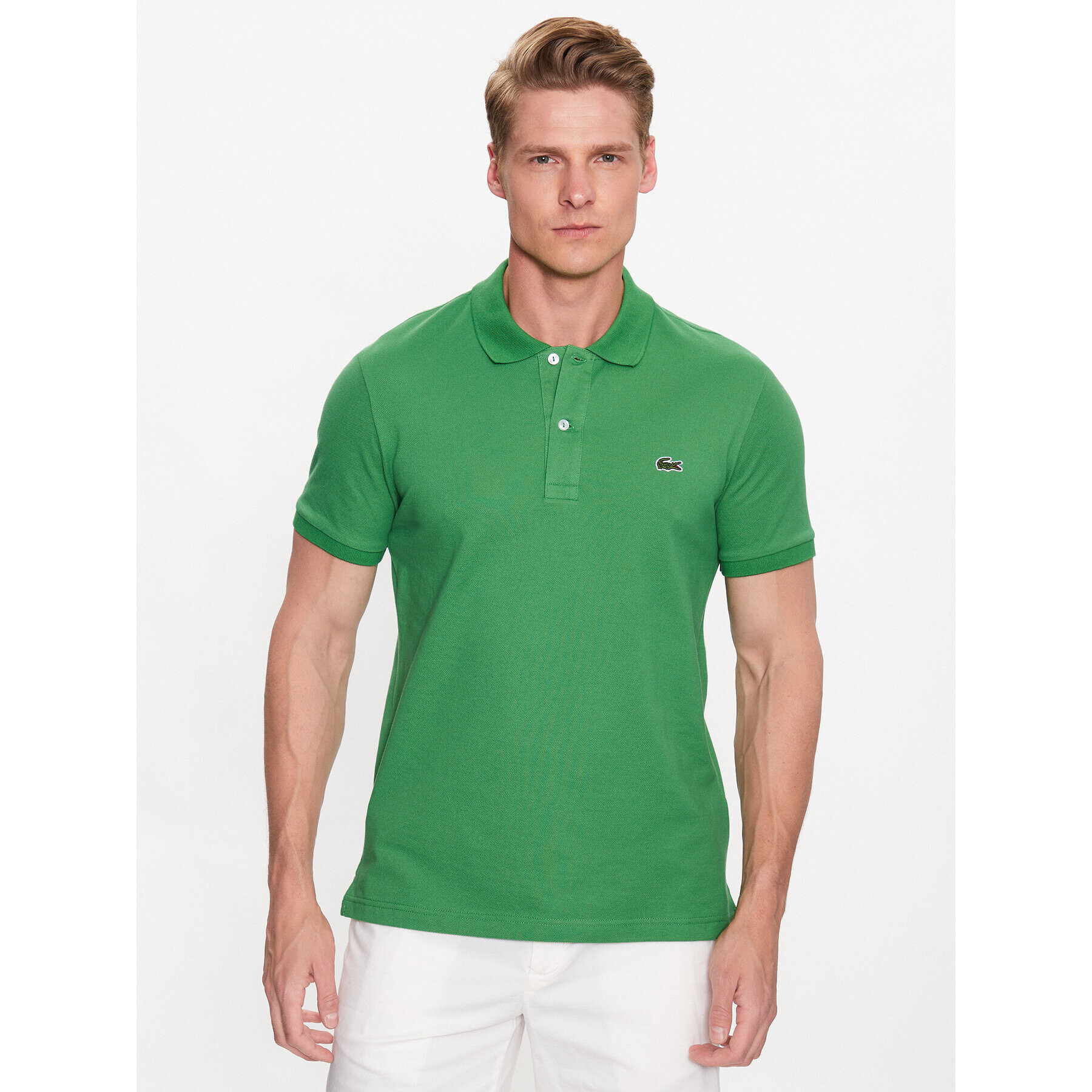 Lacoste Polo majica PH4012 Zelena Regular Fit - Pepit.si