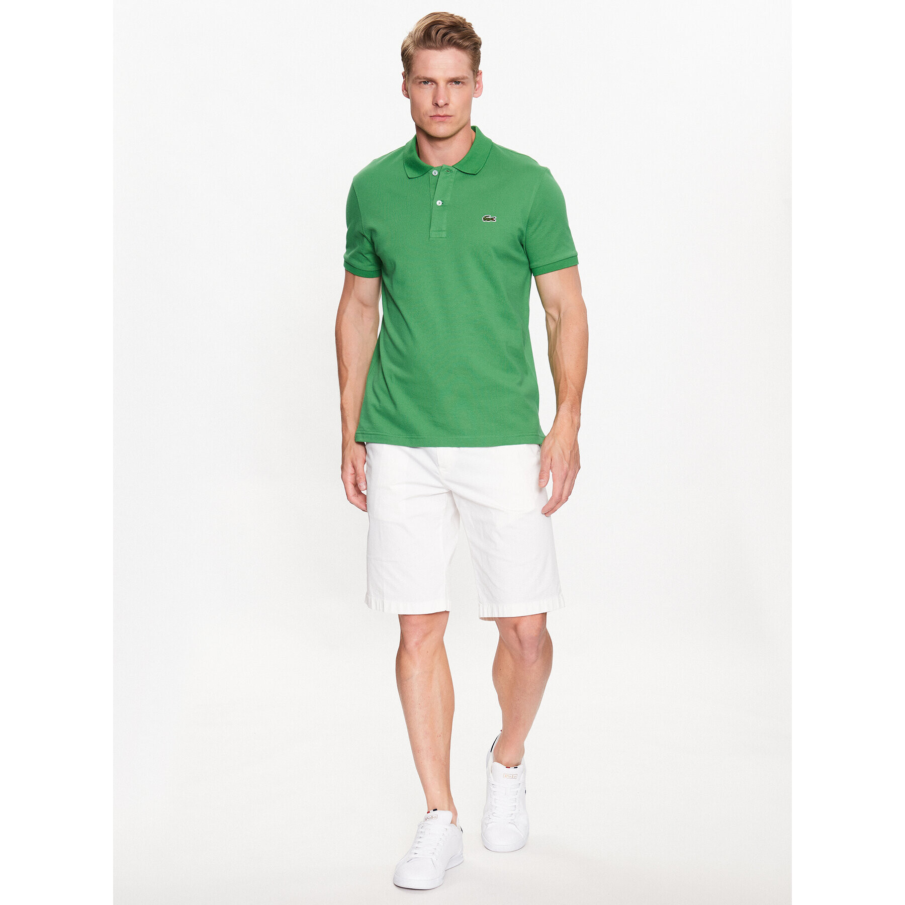 Lacoste Polo majica PH4012 Zelena Regular Fit - Pepit.si