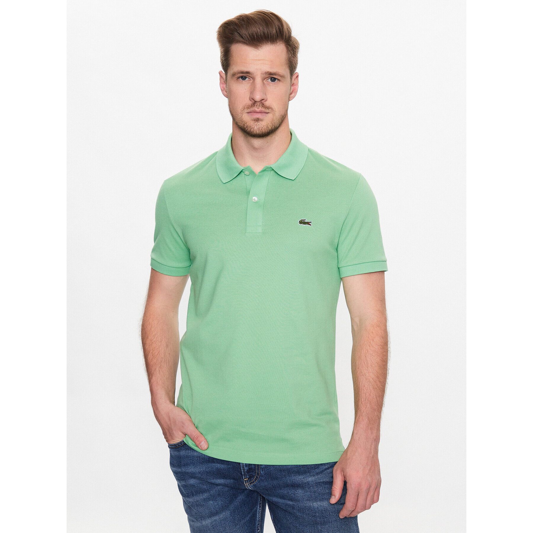 Lacoste Polo majica PH4012 Zelena Regular Fit - Pepit.si