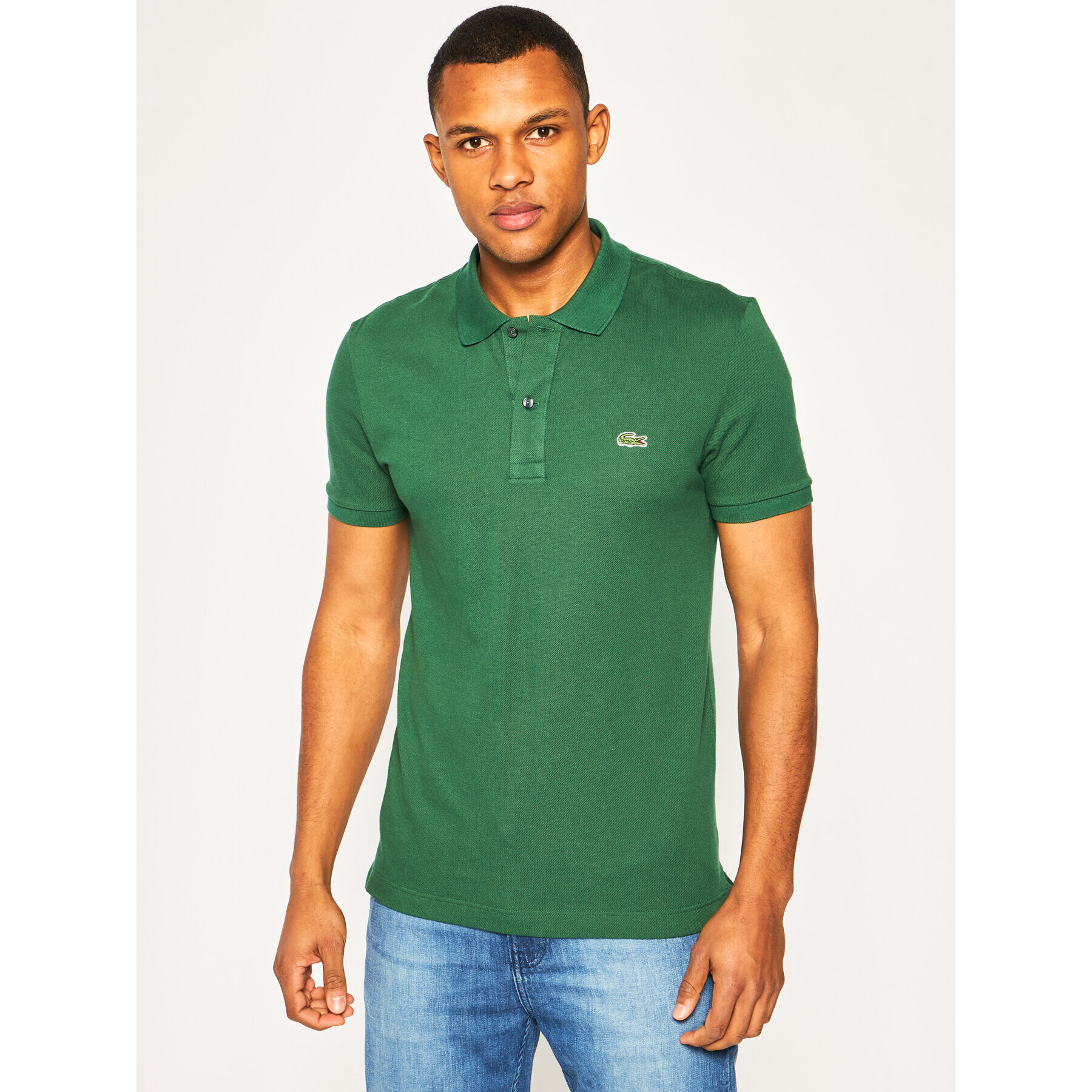 Lacoste Polo majica PH4012 Zelena Slim Fit - Pepit.si