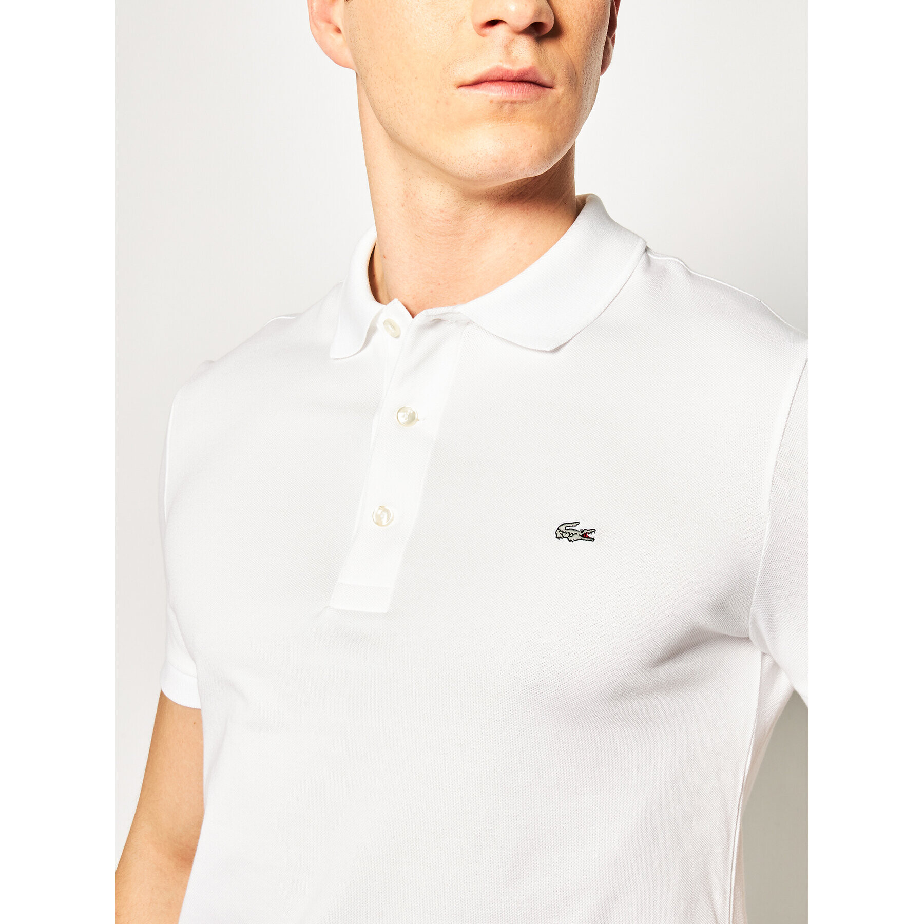 Lacoste Polo majica PH4014 Bela Slim Fit - Pepit.si