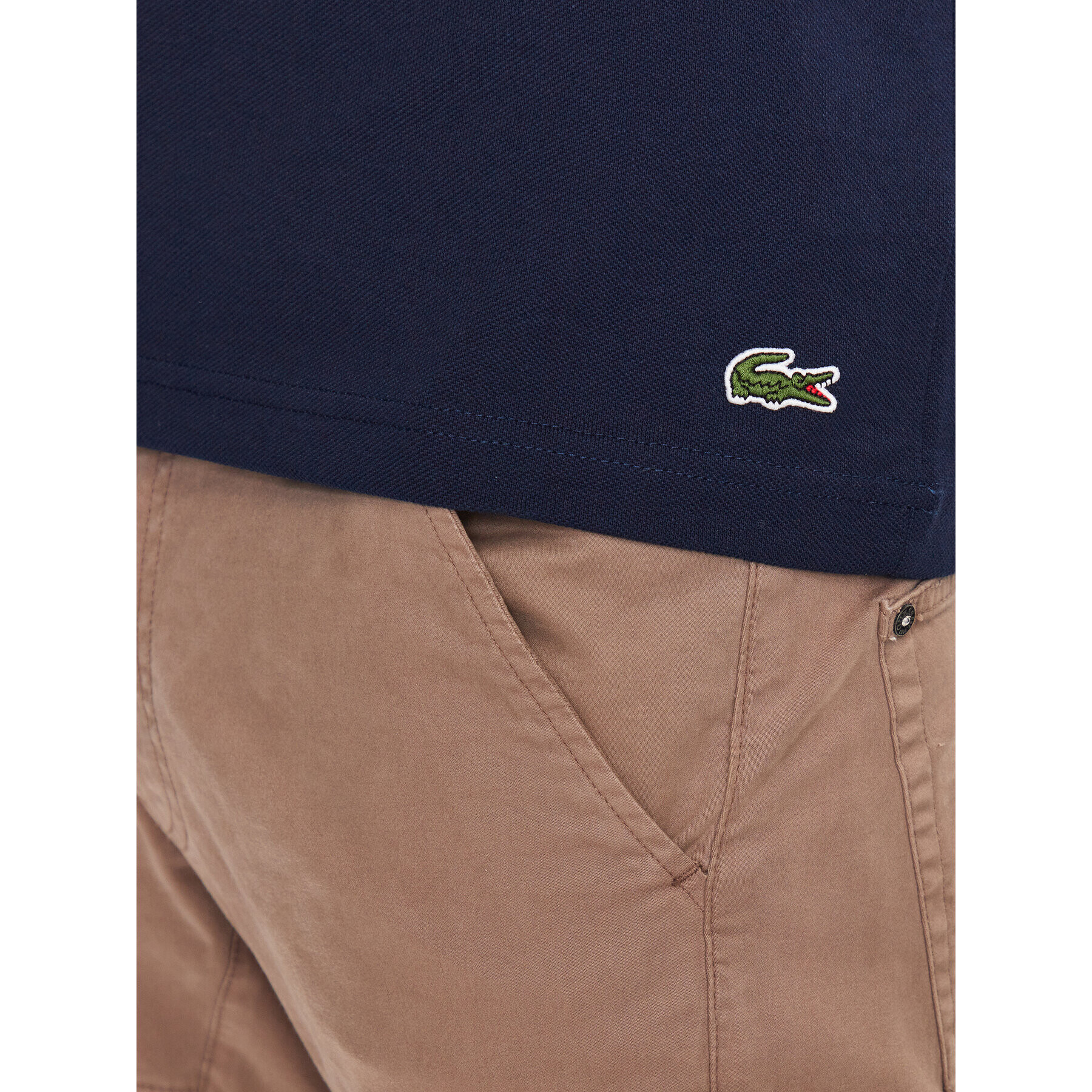 Lacoste Polo majica PH5076 Mornarsko modra Regular Fit - Pepit.si