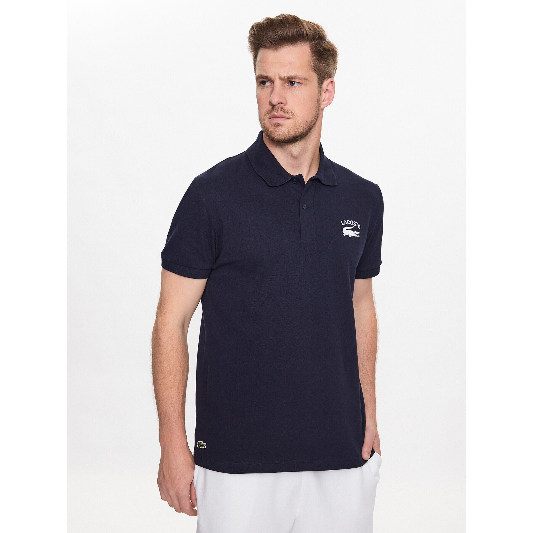 Lacoste Polo majica PH9535 Mornarsko modra Regular Fit - Pepit.si