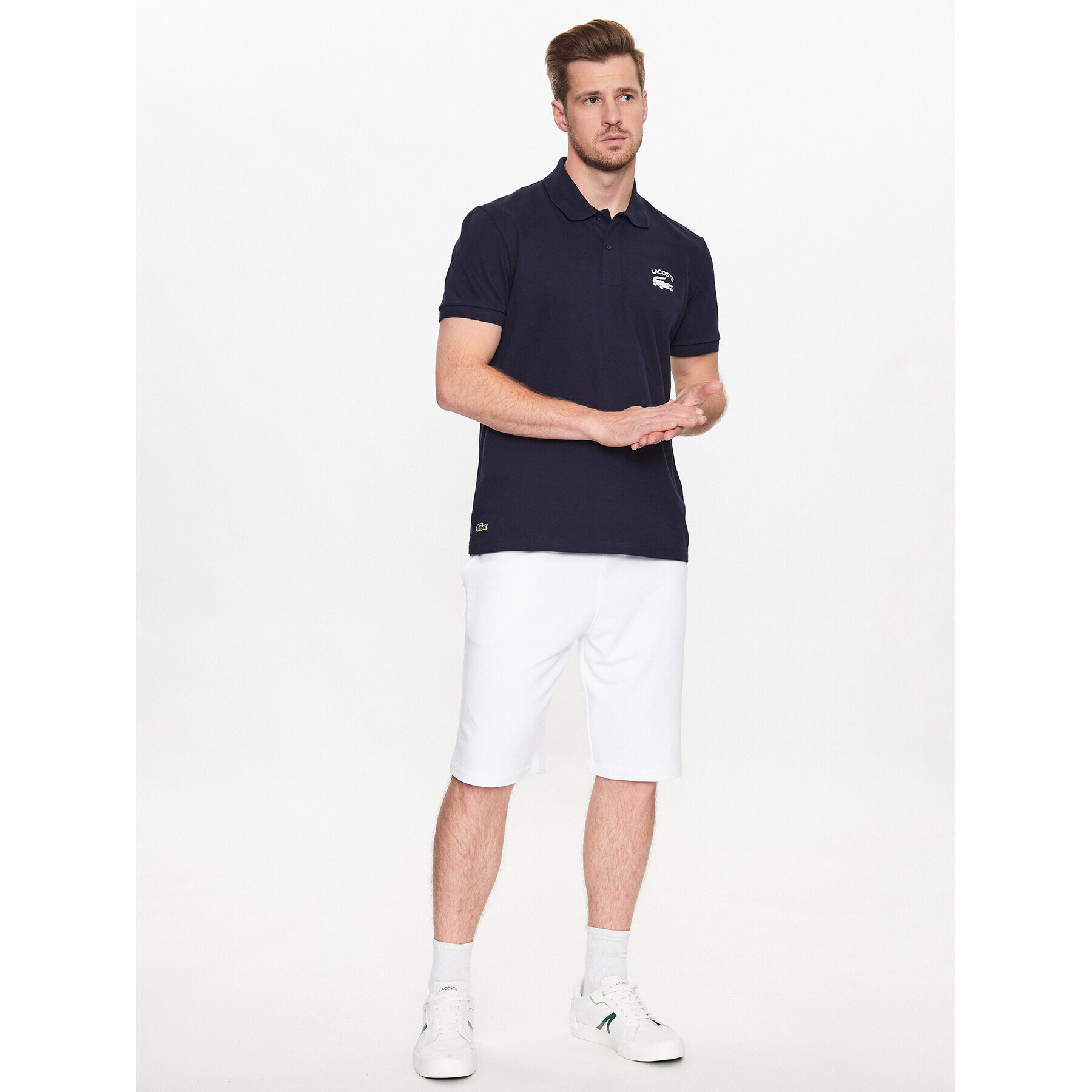 Lacoste Polo majica PH9535 Mornarsko modra Regular Fit - Pepit.si