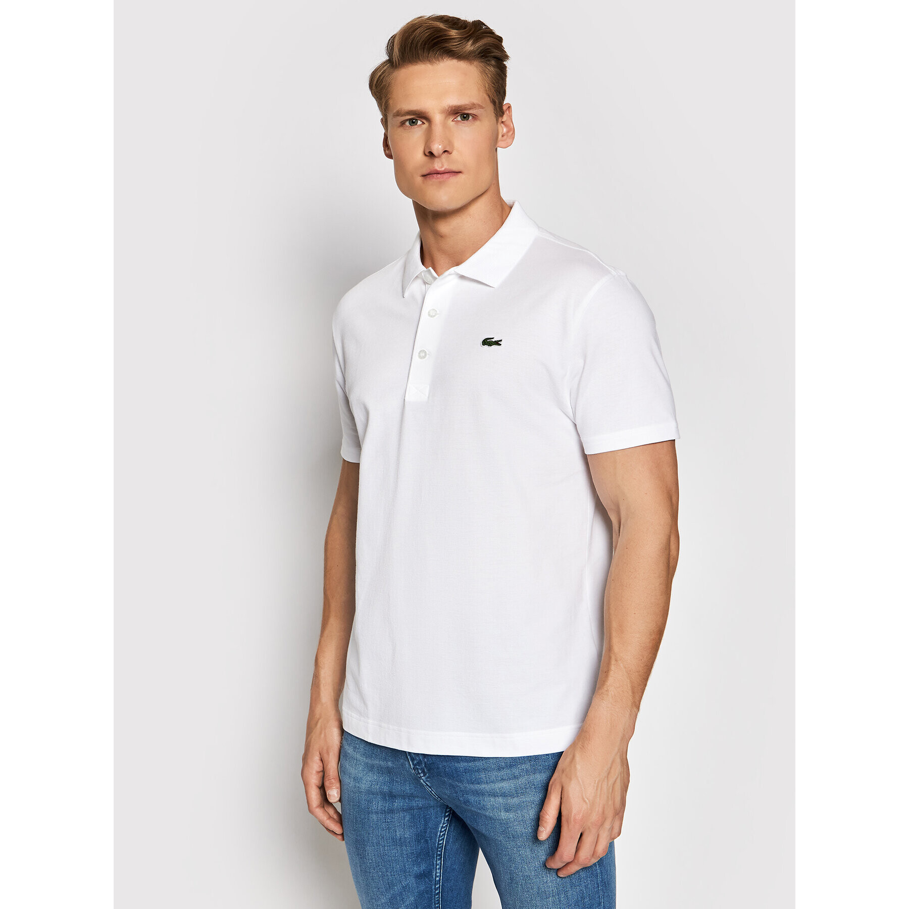 Lacoste Polo majica YH4801 Bela Slim Fit - Pepit.si