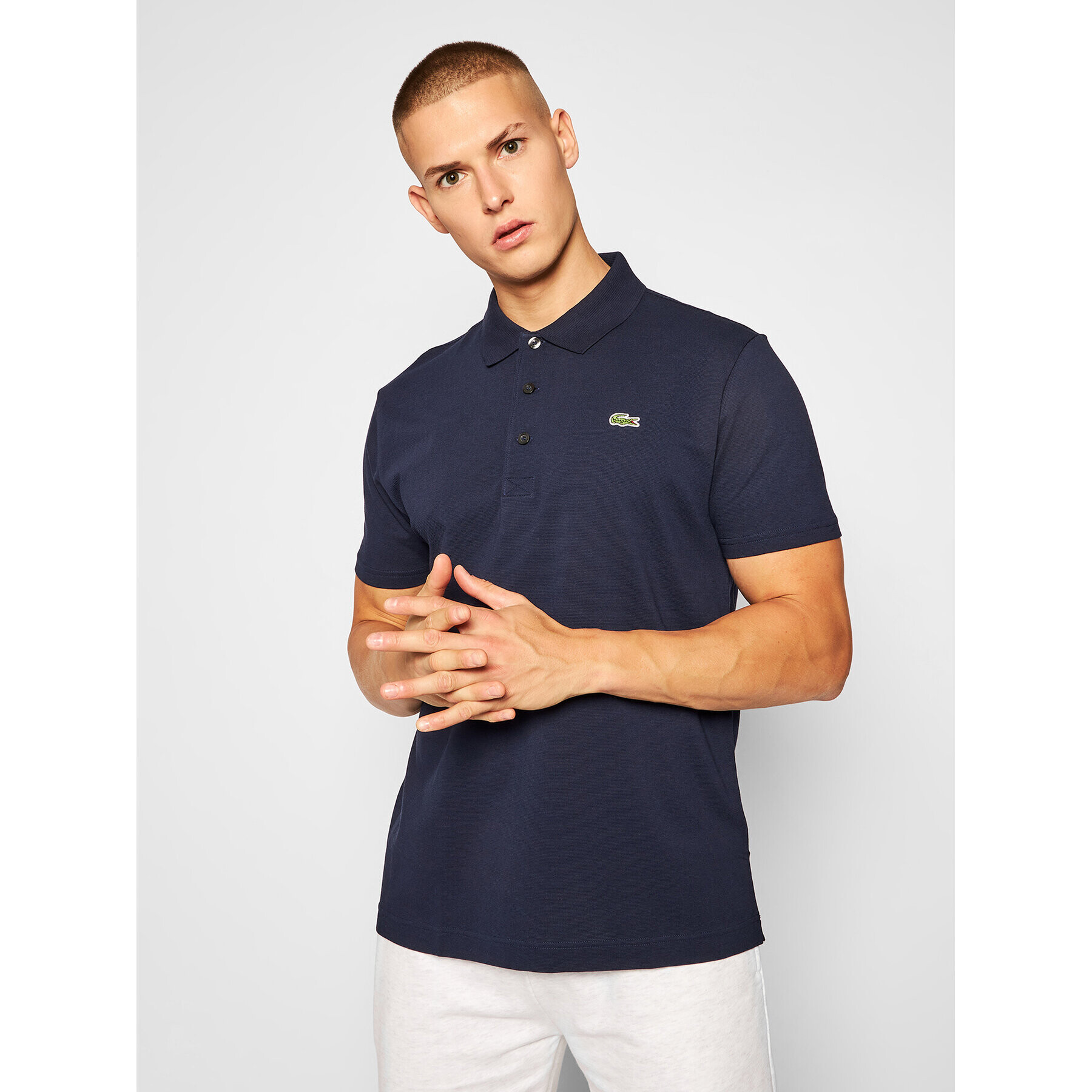 Lacoste Polo majica YH4801 Mornarsko modra Slim Fit - Pepit.si