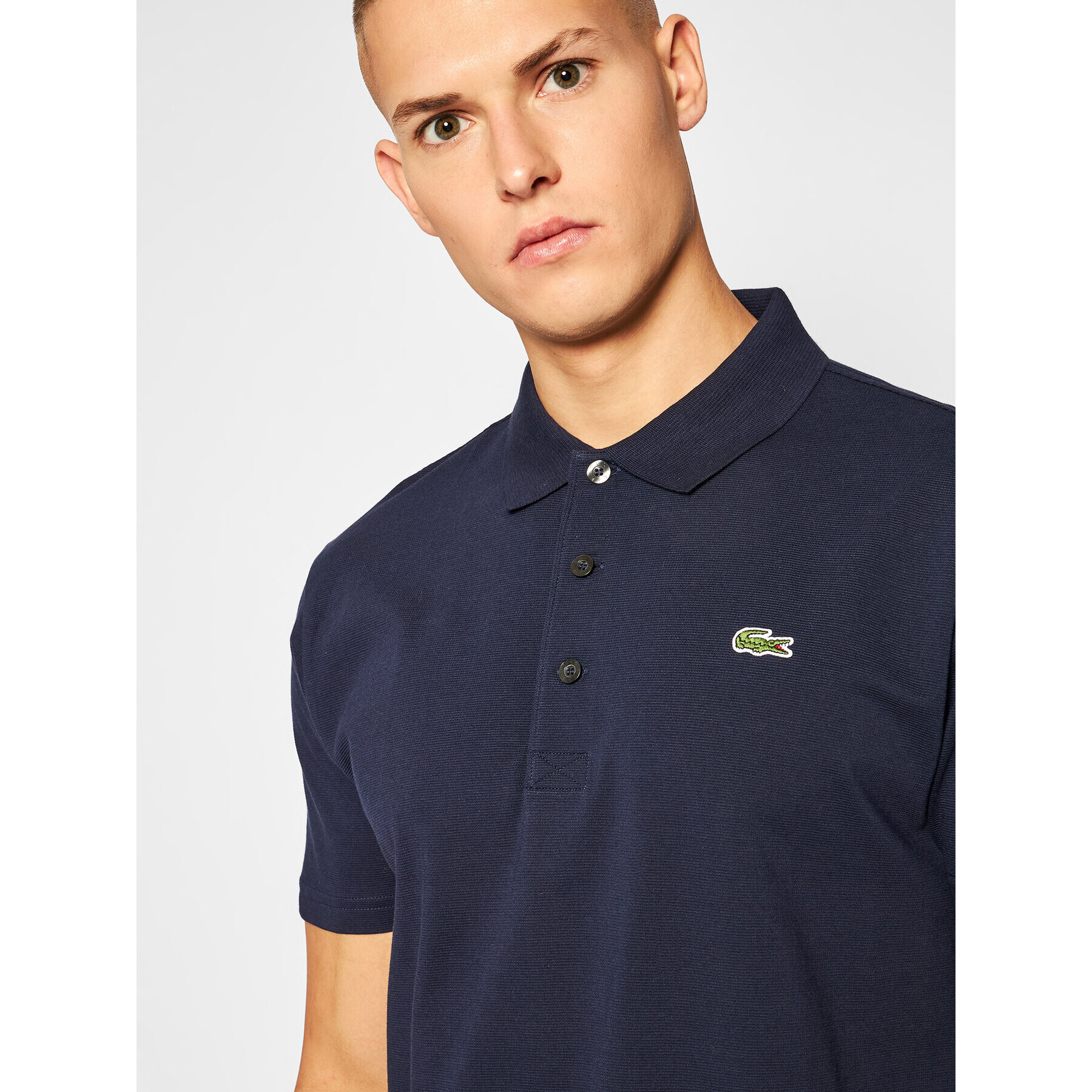 Lacoste Polo majica YH4801 Mornarsko modra Slim Fit - Pepit.si