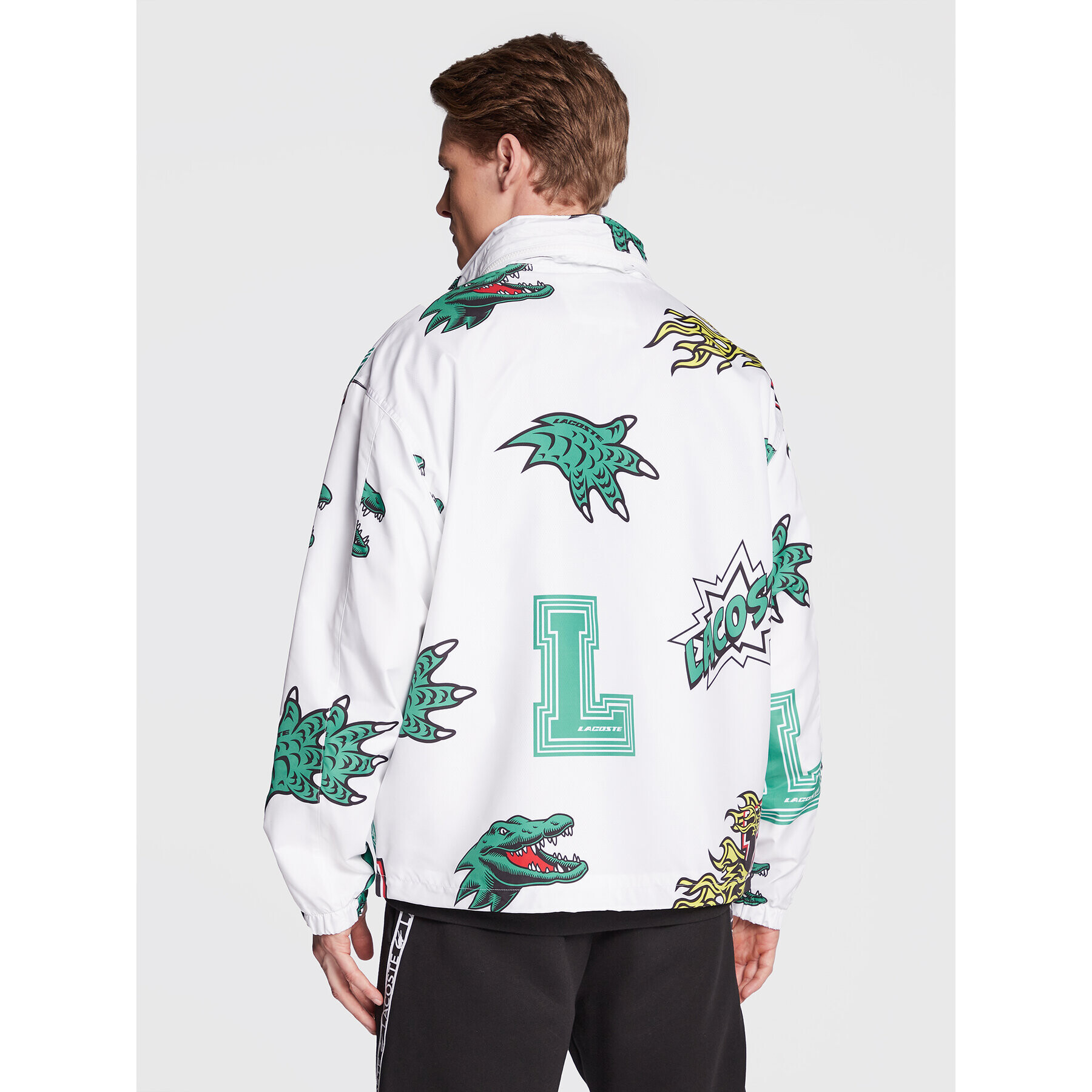 Lacoste Prehodna jakna BH1481 Bela Oversize - Pepit.si