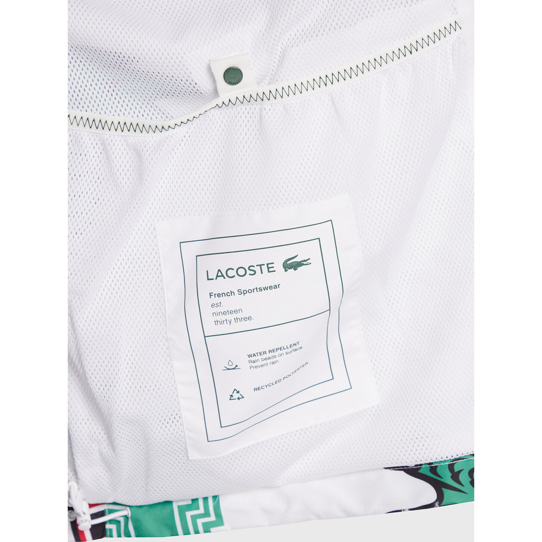 Lacoste Prehodna jakna BH1481 Bela Oversize - Pepit.si