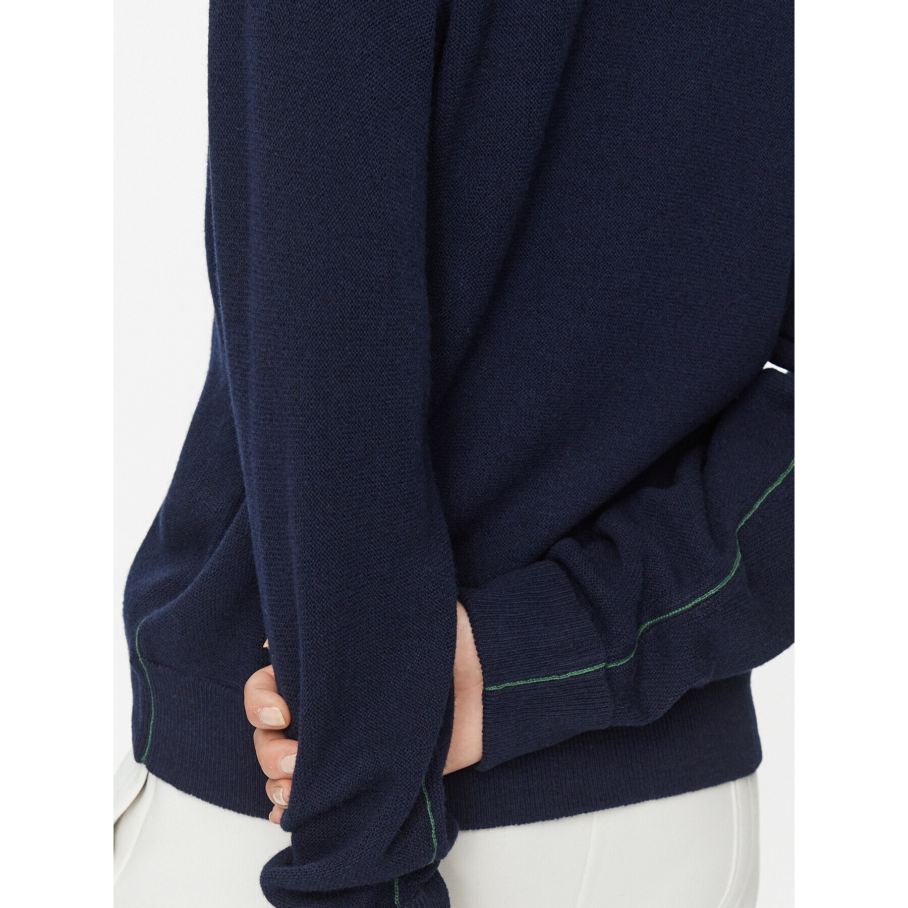 Lacoste Pulover AF9554 Mornarsko modra Regular Fit - Pepit.si