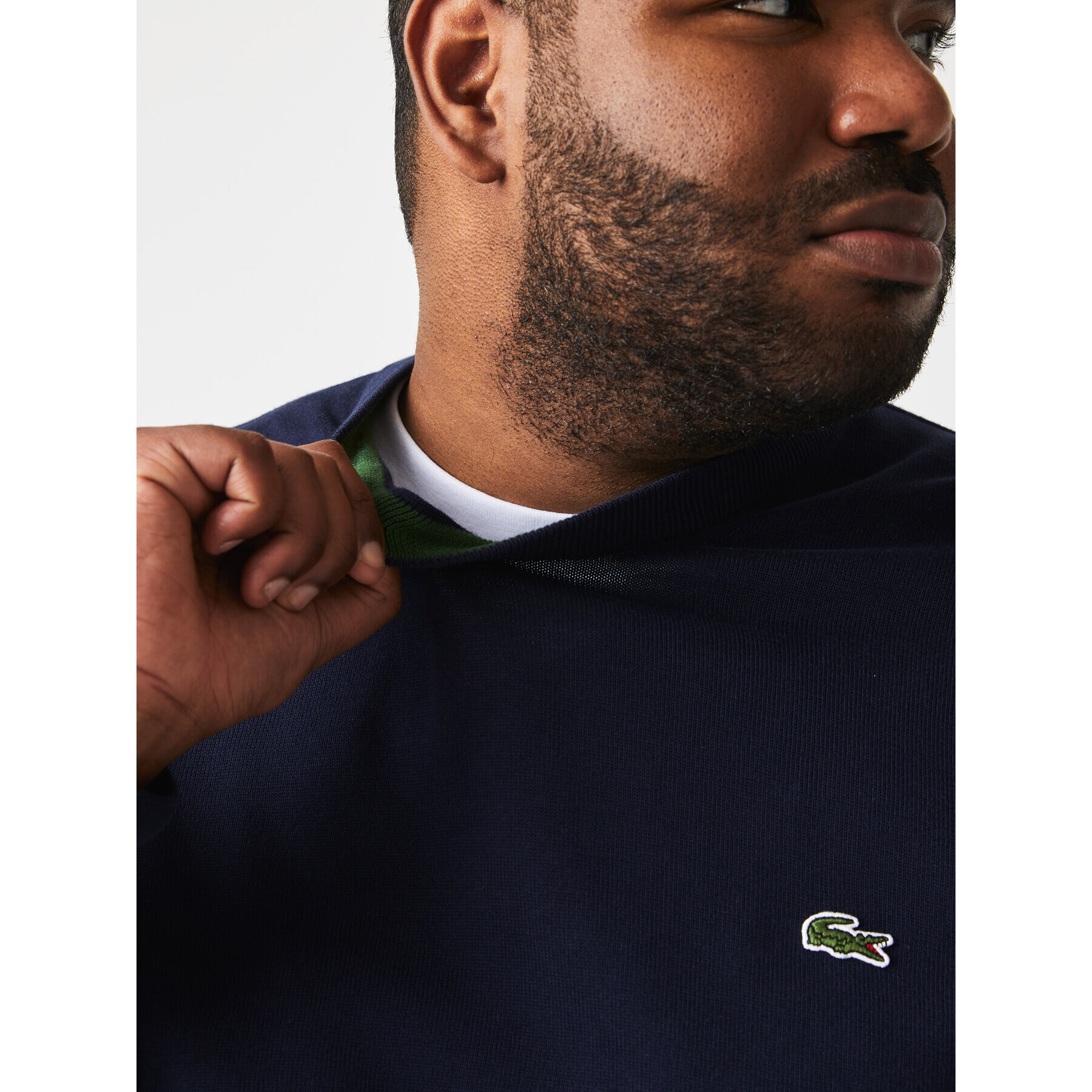 Lacoste Pulover AH1985-166 Mornarsko modra Regular Fit - Pepit.si