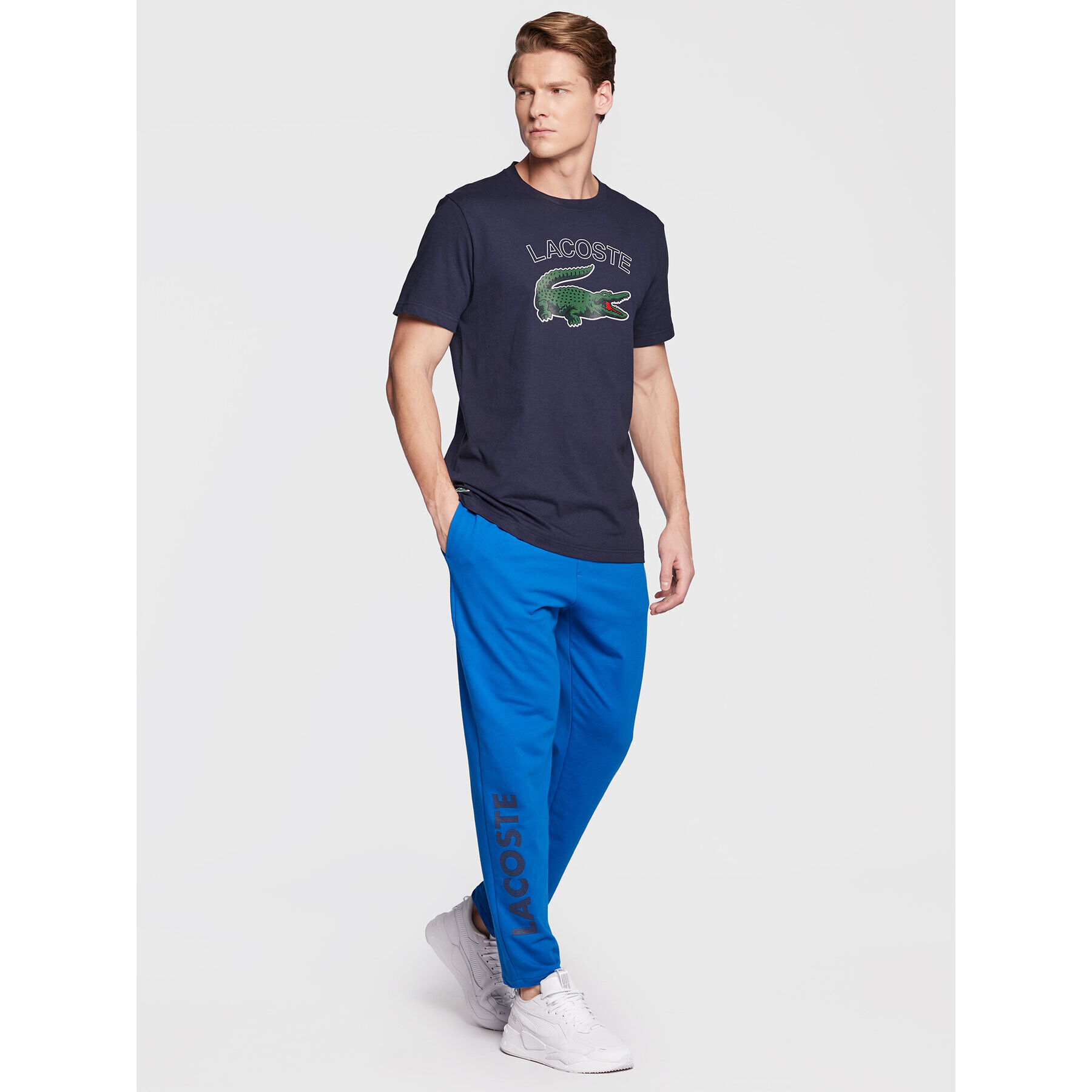 Lacoste Spodnji del pižame 3H9903 Modra Regular Fit - Pepit.si