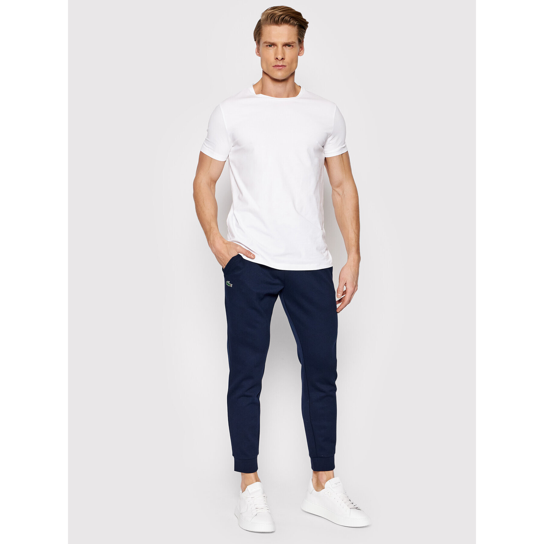 Lacoste Spodnji del trenirke XH9559 Mornarsko modra Regular Fit - Pepit.si